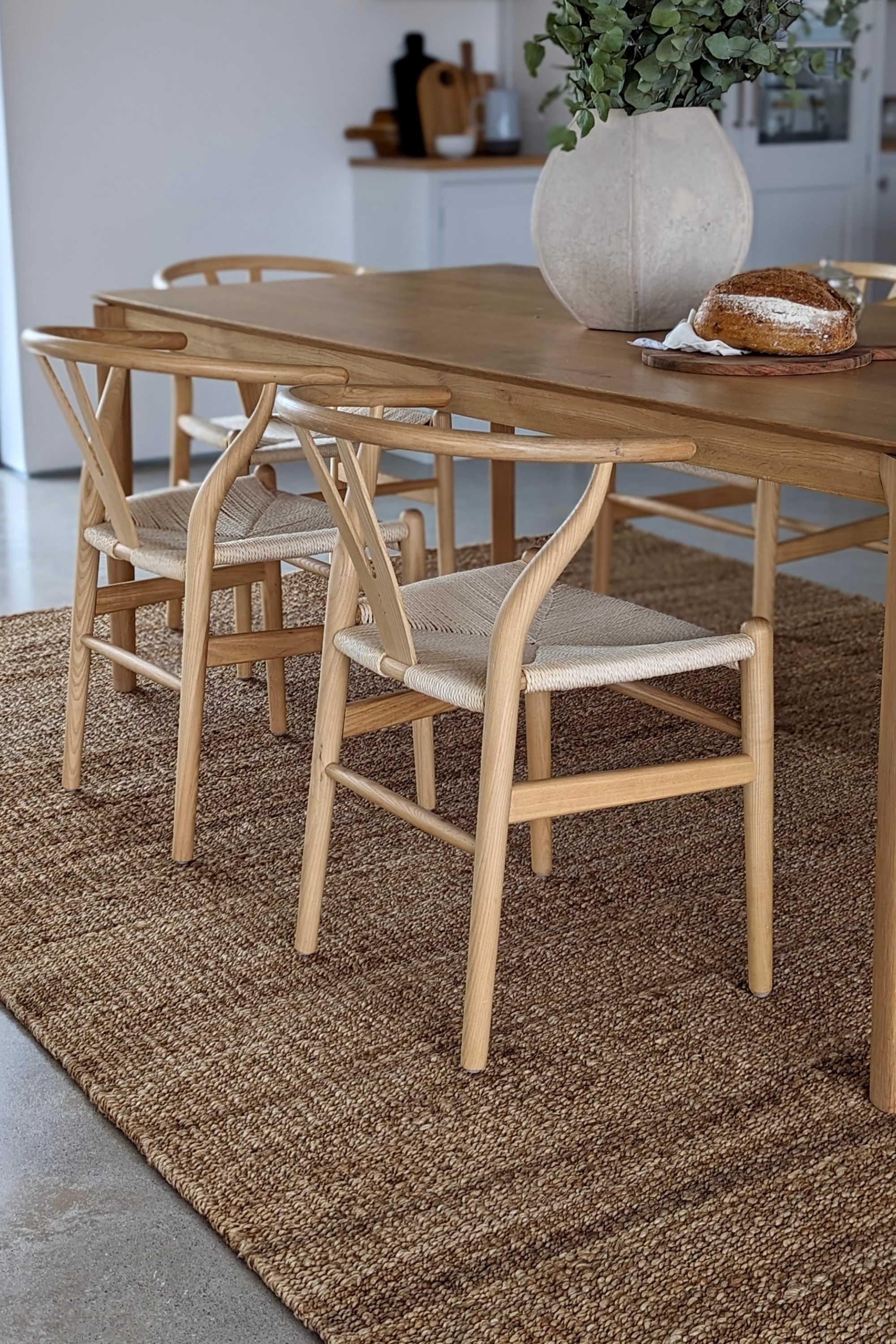 Plain brown woven rug