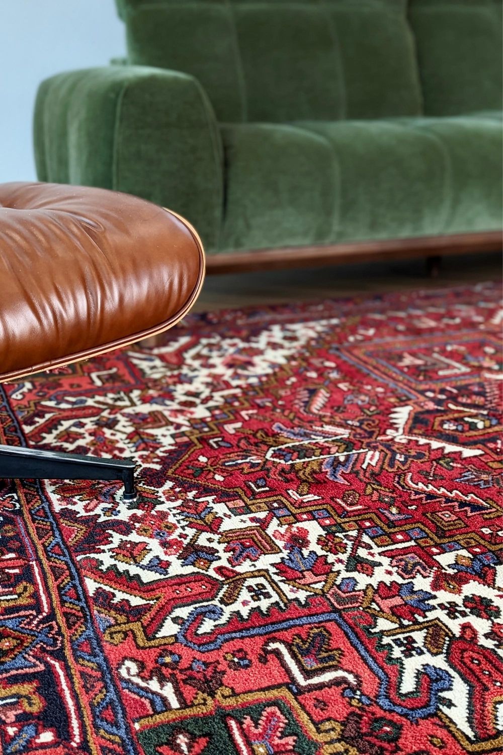 Red traditional persian rug