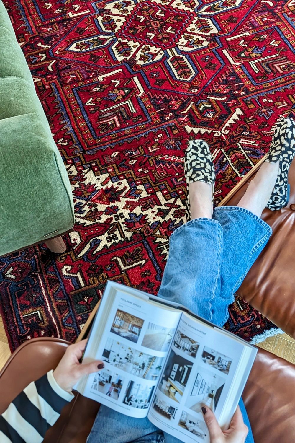 Red traditional persian rug