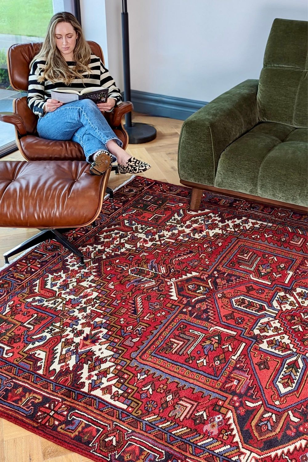 Red traditional persian rug