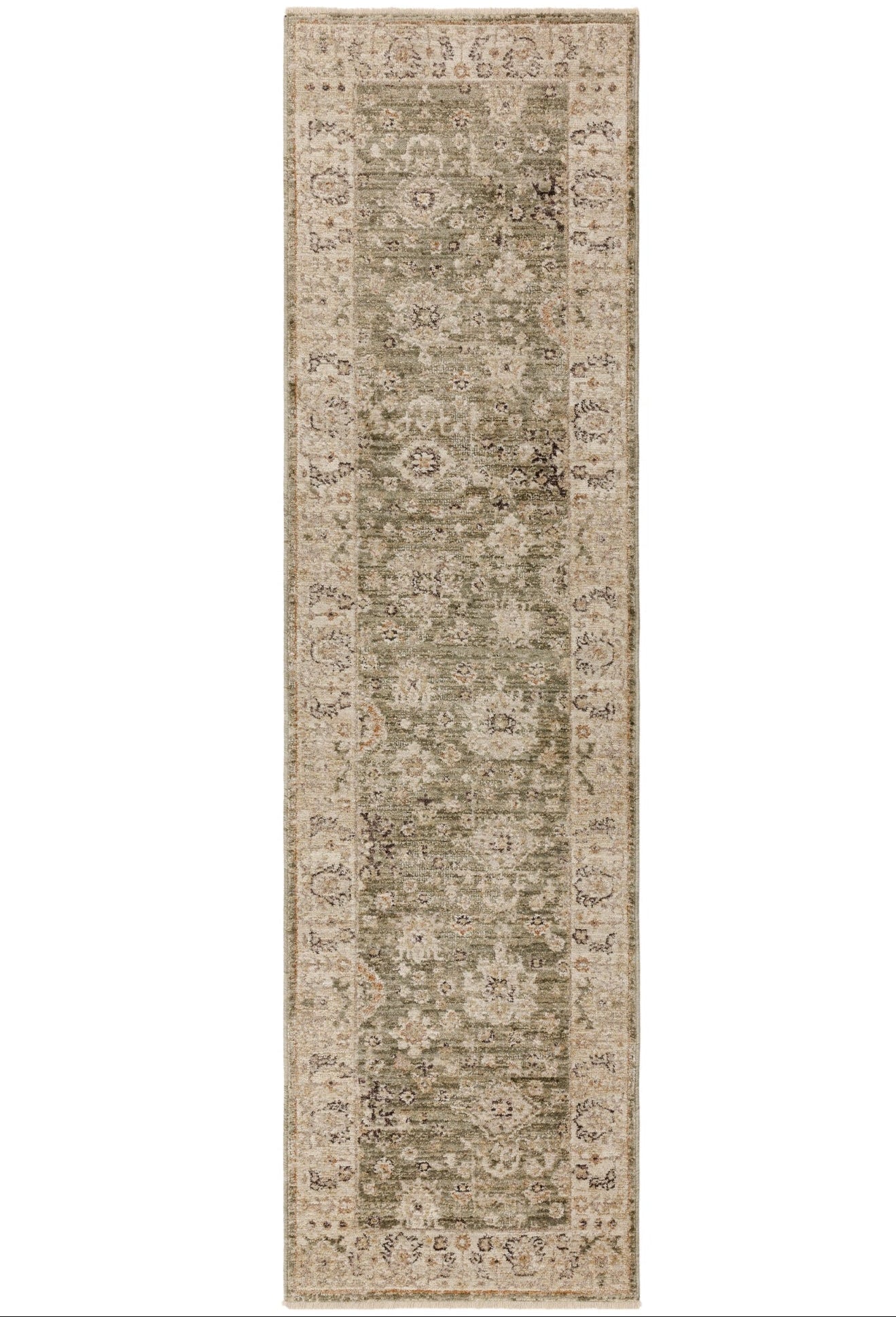Heriz Ornate Green Runner