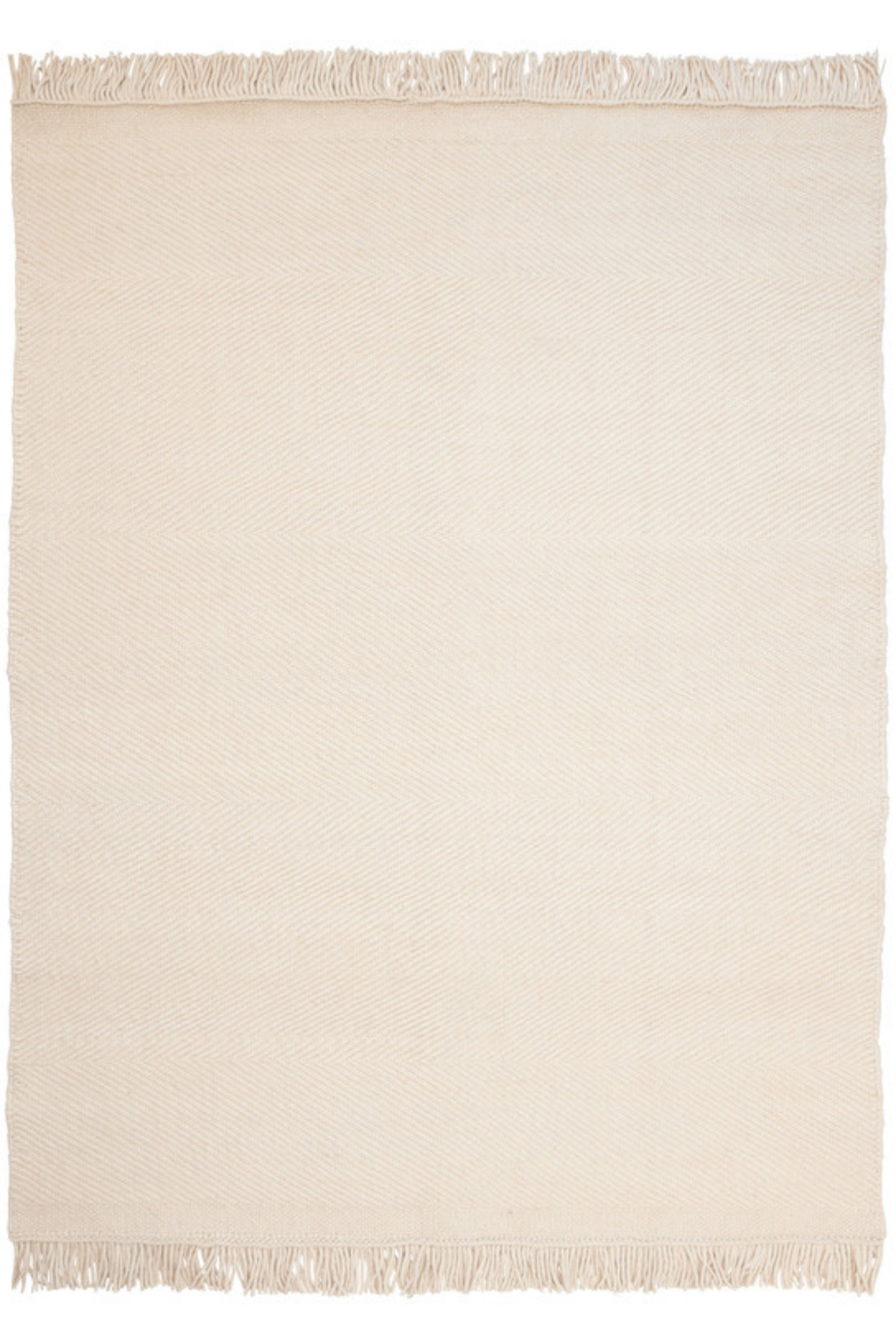 Plain white wool/polyester rug