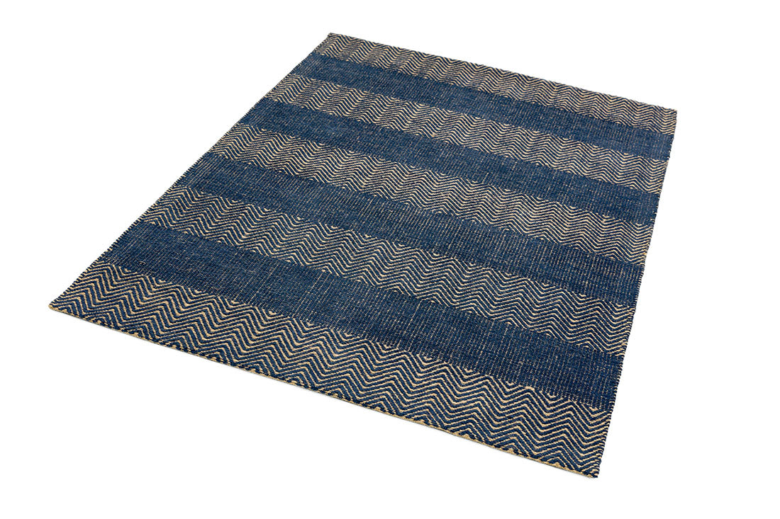 striped navy blue rug