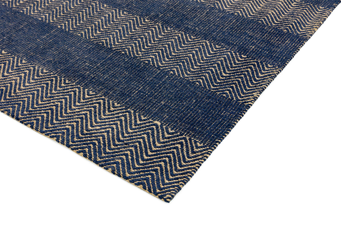 striped navy blue rug