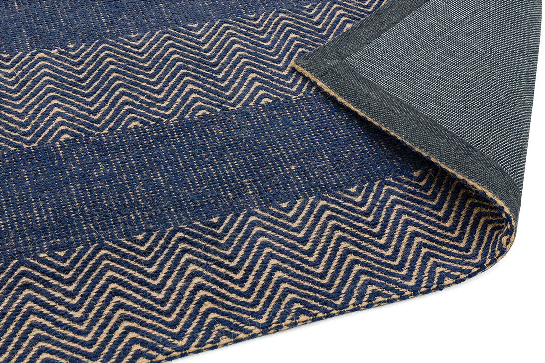 striped navy blue rug