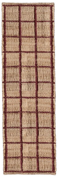 Strata Braided Jute Burgundy Runner