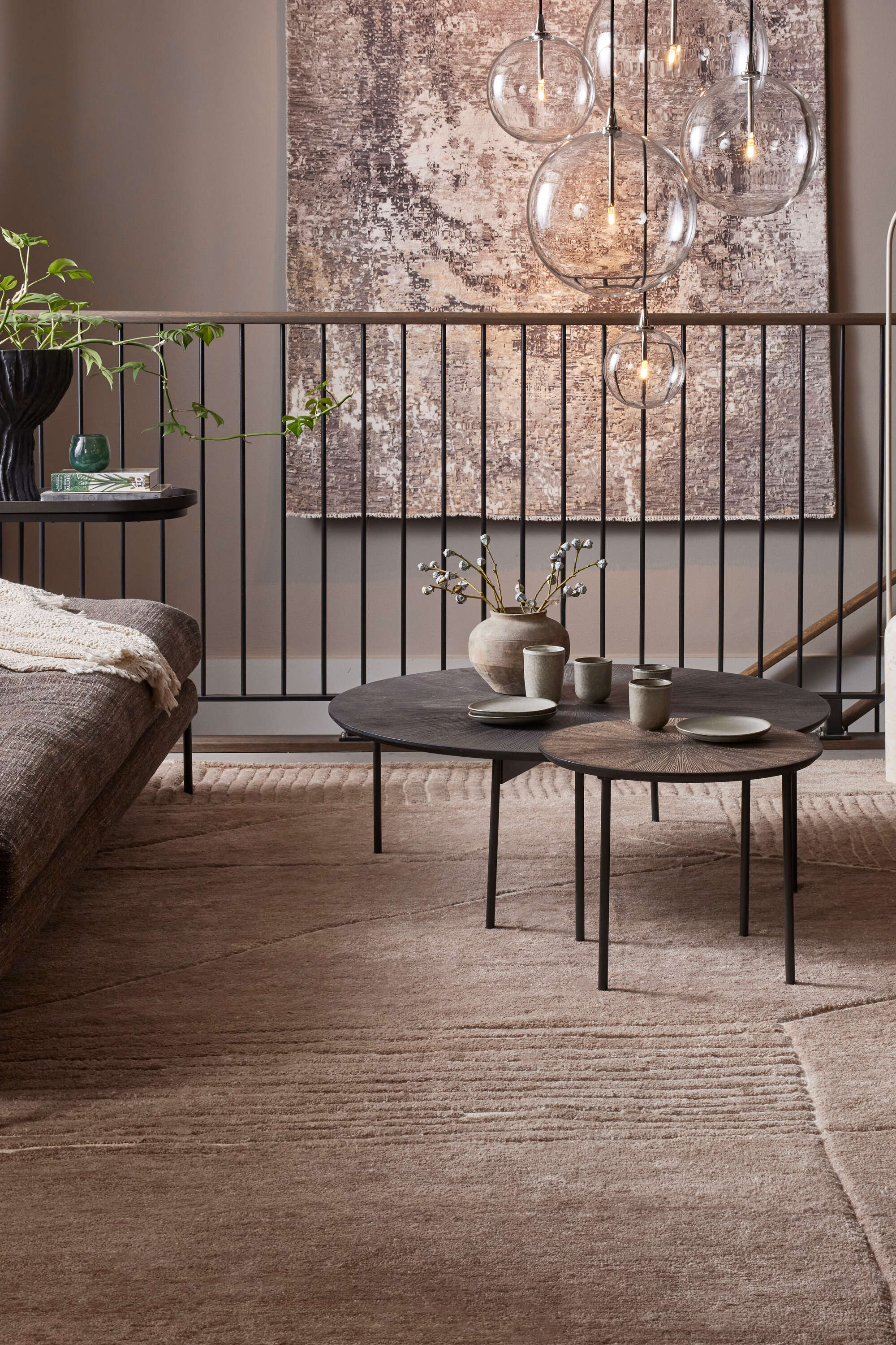 Minimal beige luxury Moroccan style rug