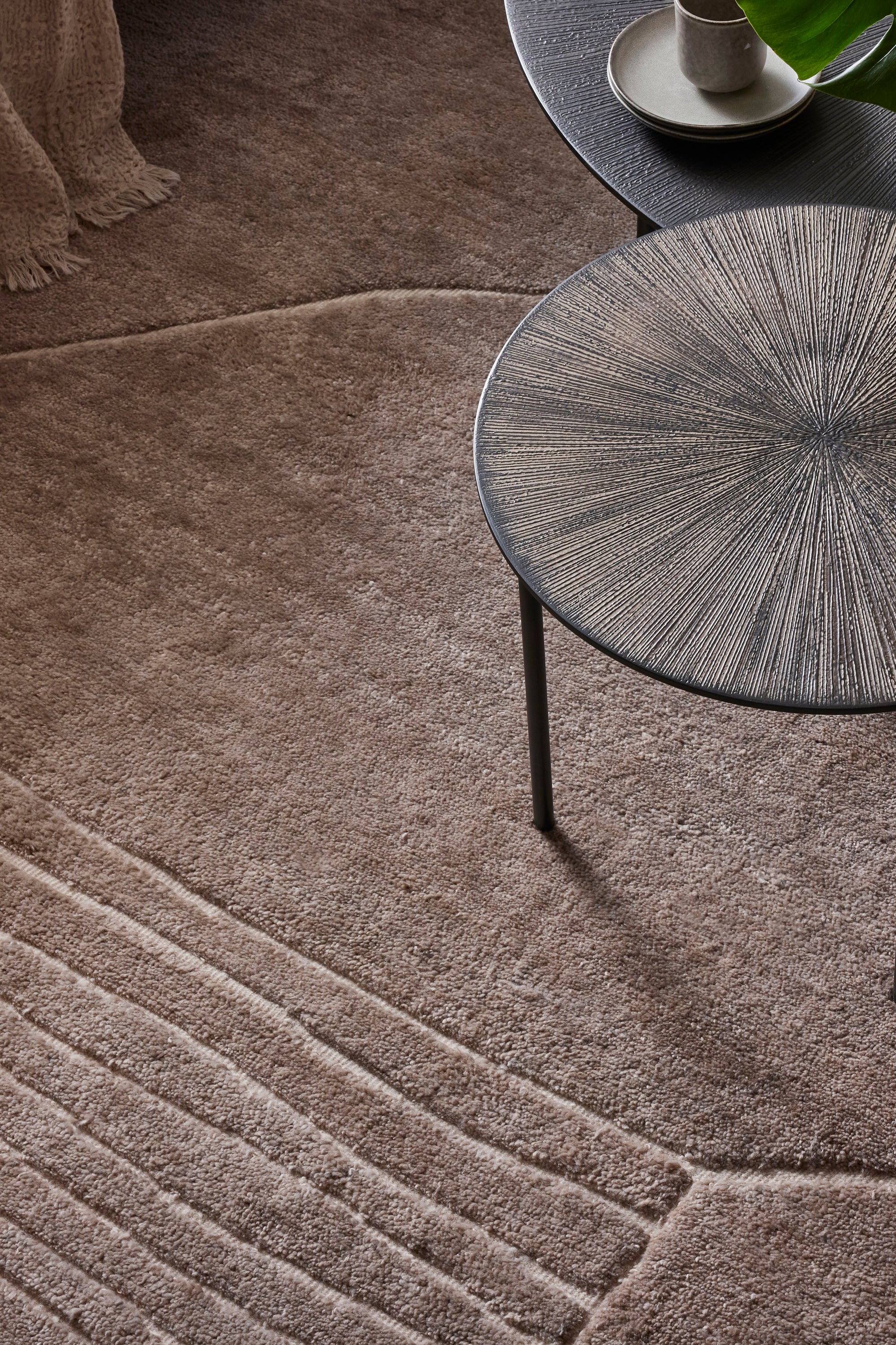 Minimal beige luxury Moroccan style rug