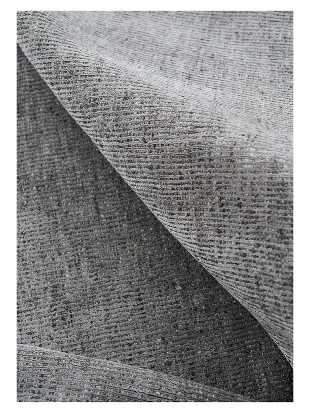 Plain silver wool/viscose rug