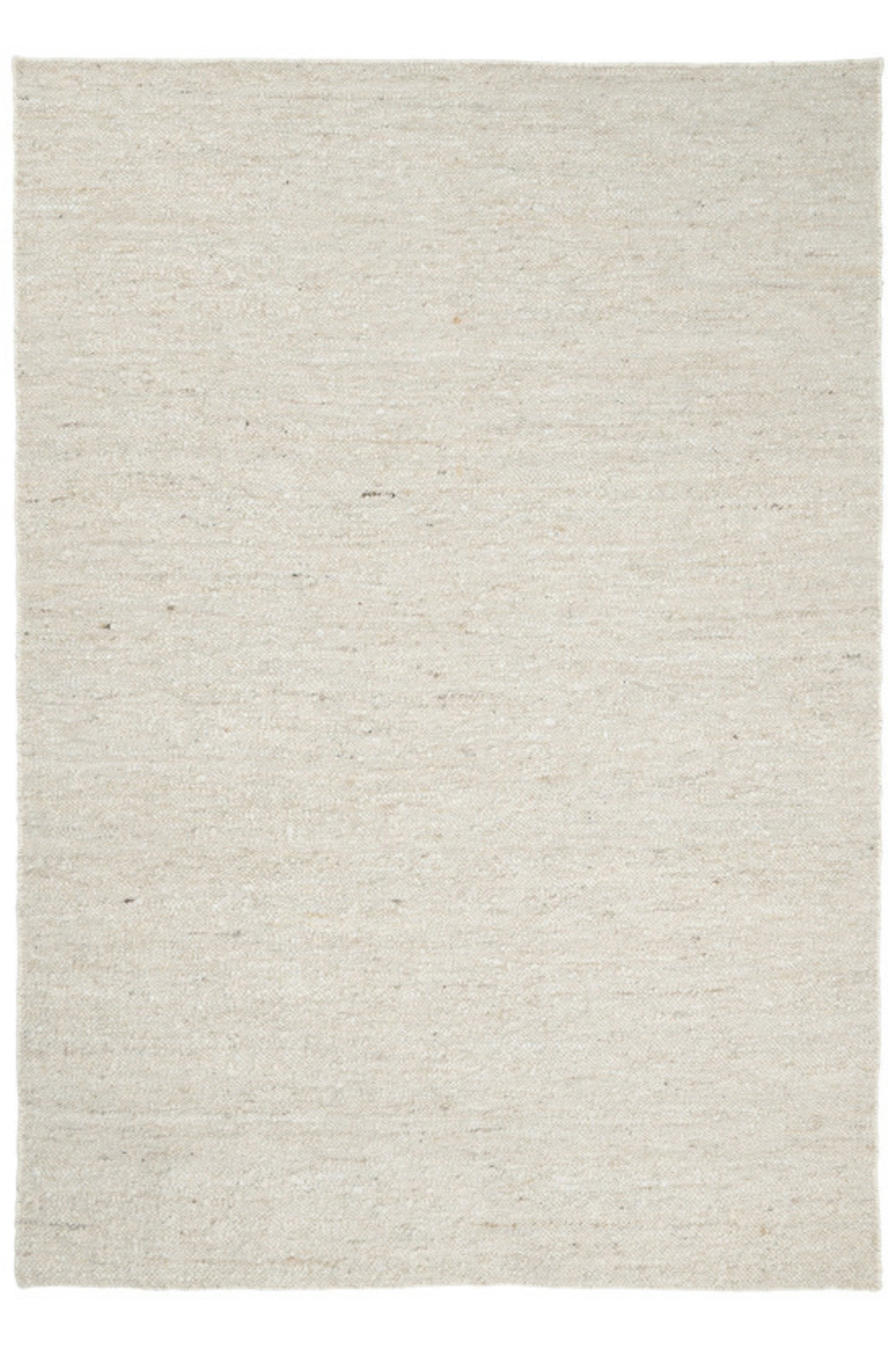Plain white wool rug