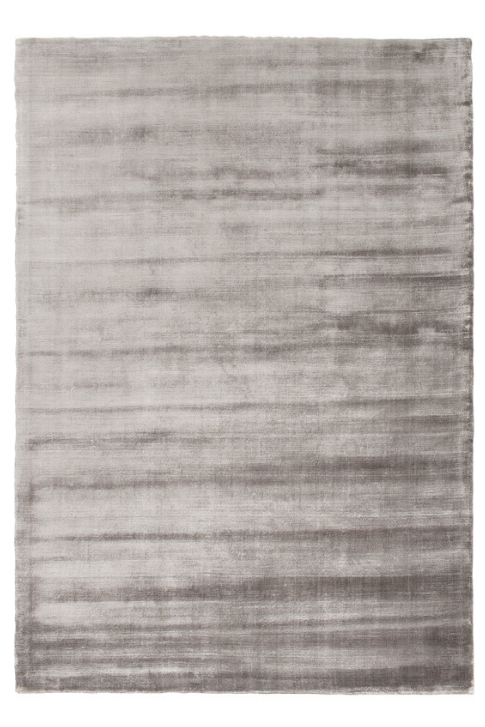 Plain grey viscose rug
