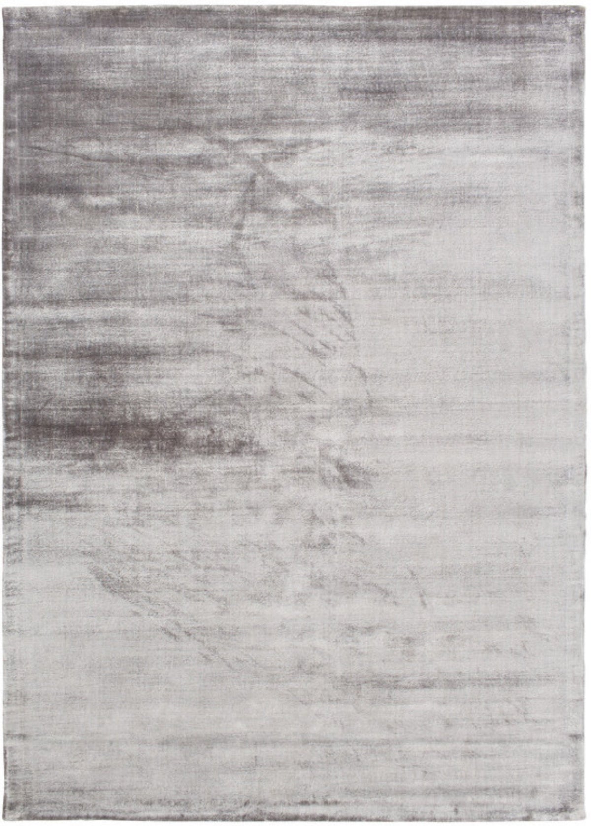 Plain silver viscose rug