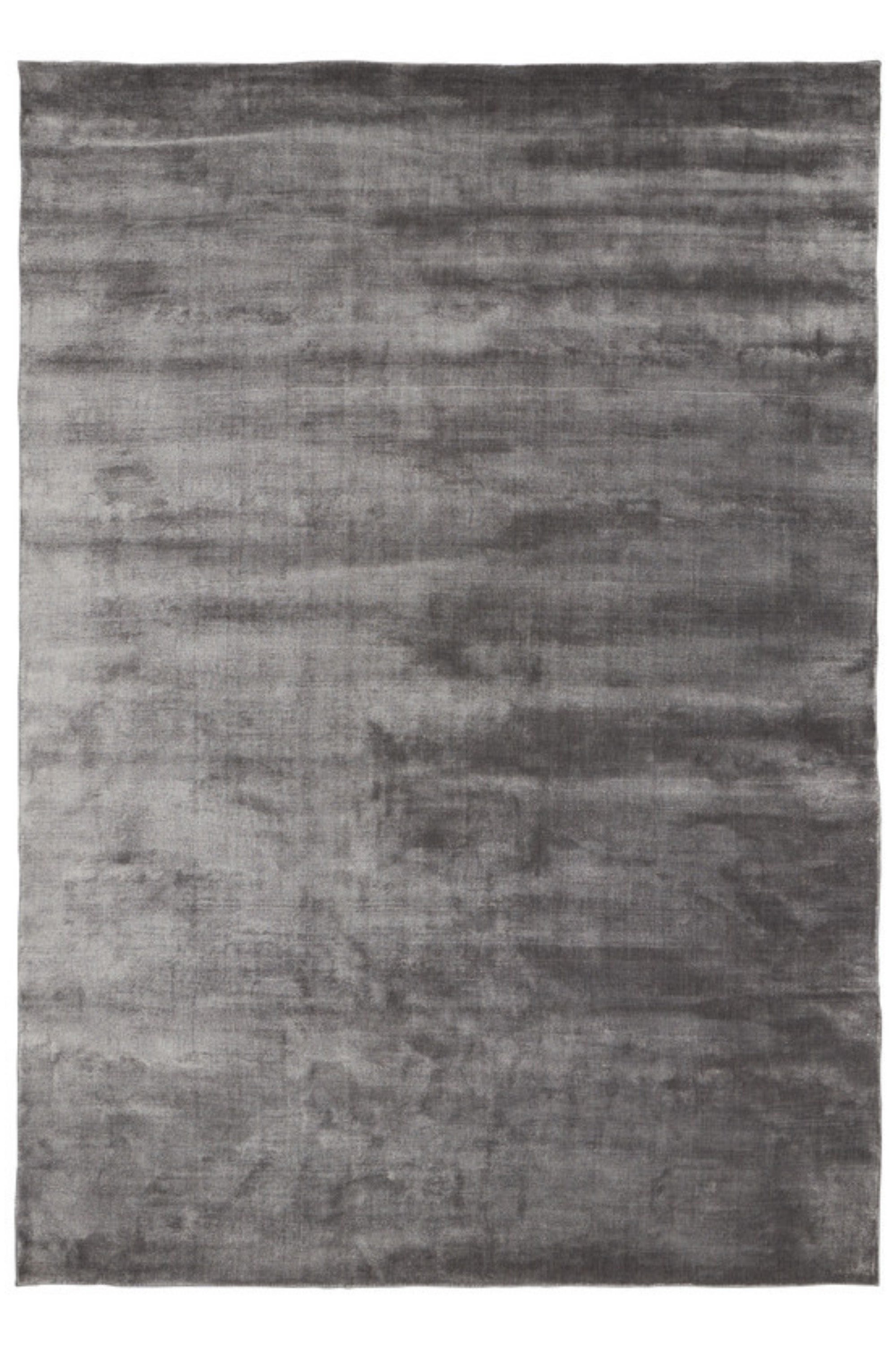 Plain grey viscose rug