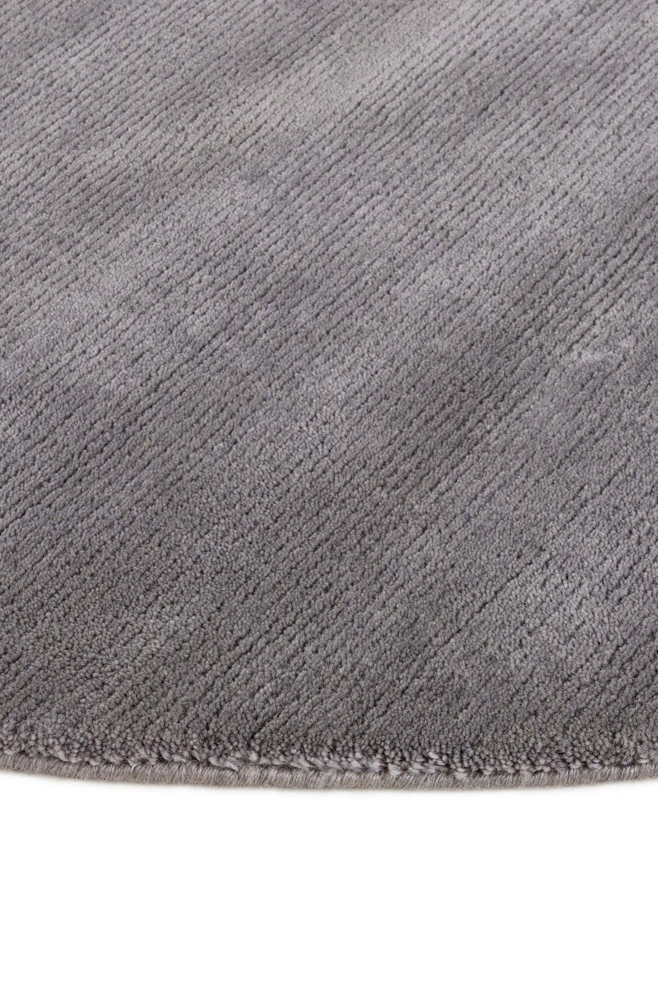 Luxury plain modern round grey rug