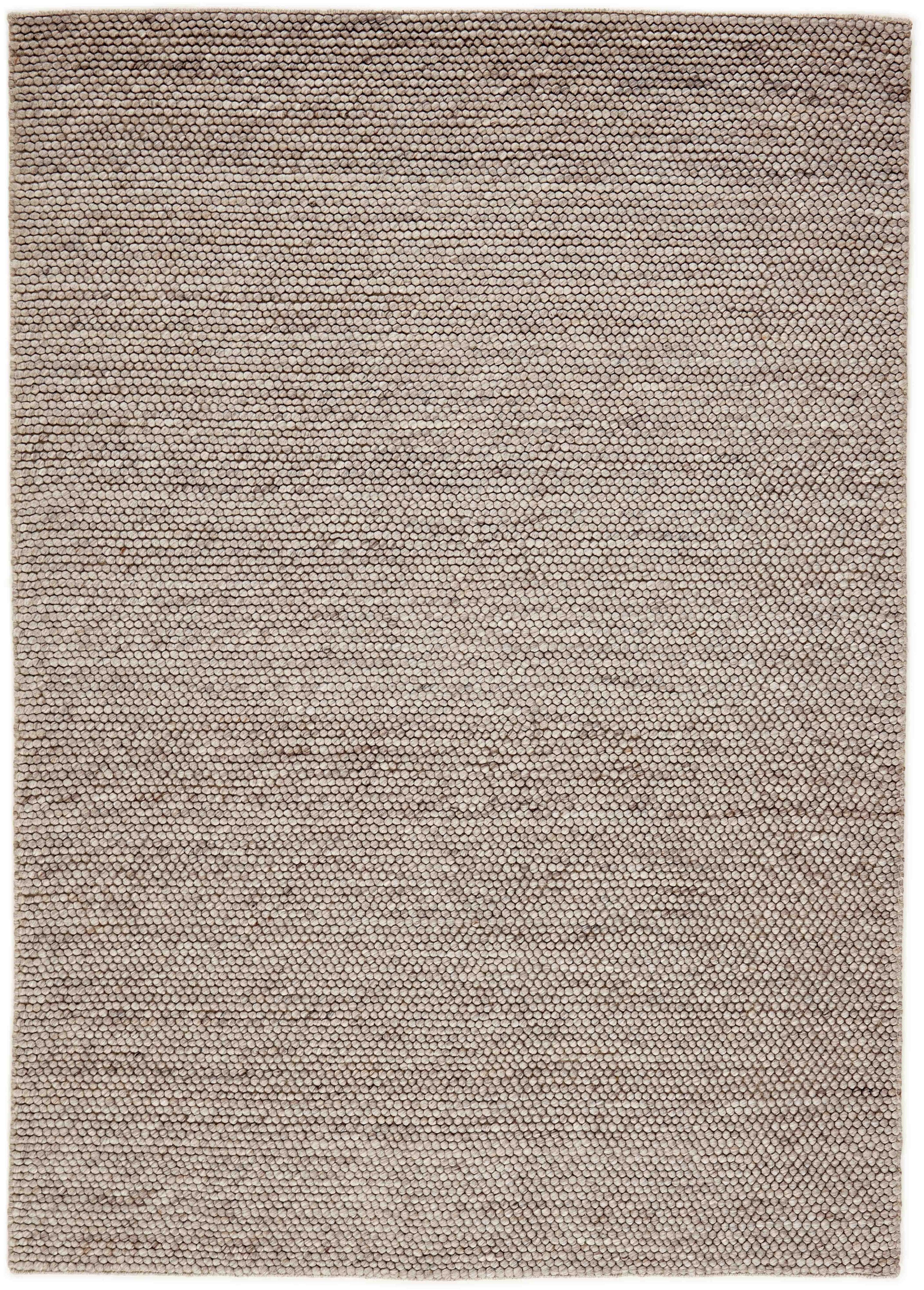 Beige textured wool rug