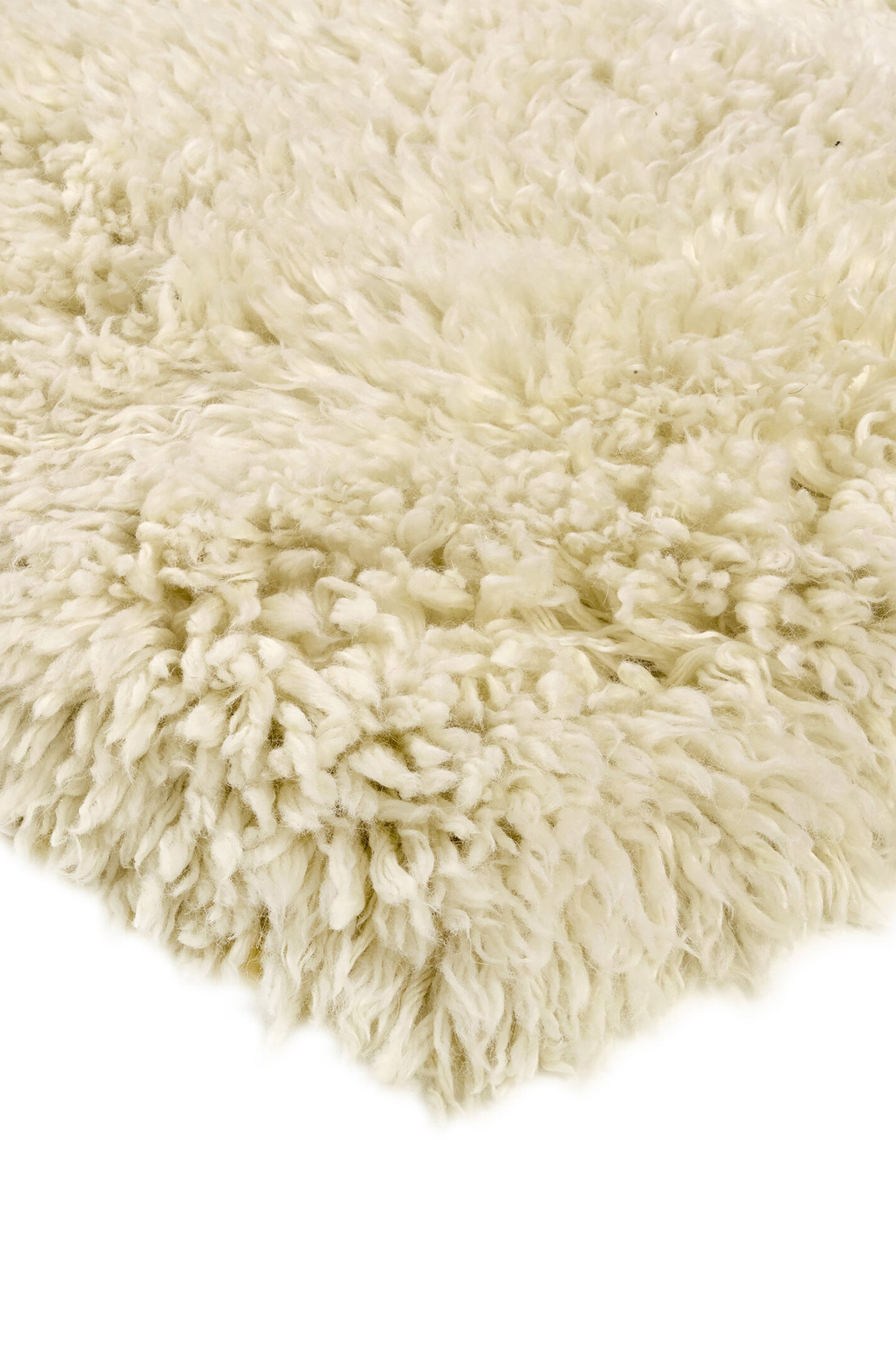 cream wool shagpile rug