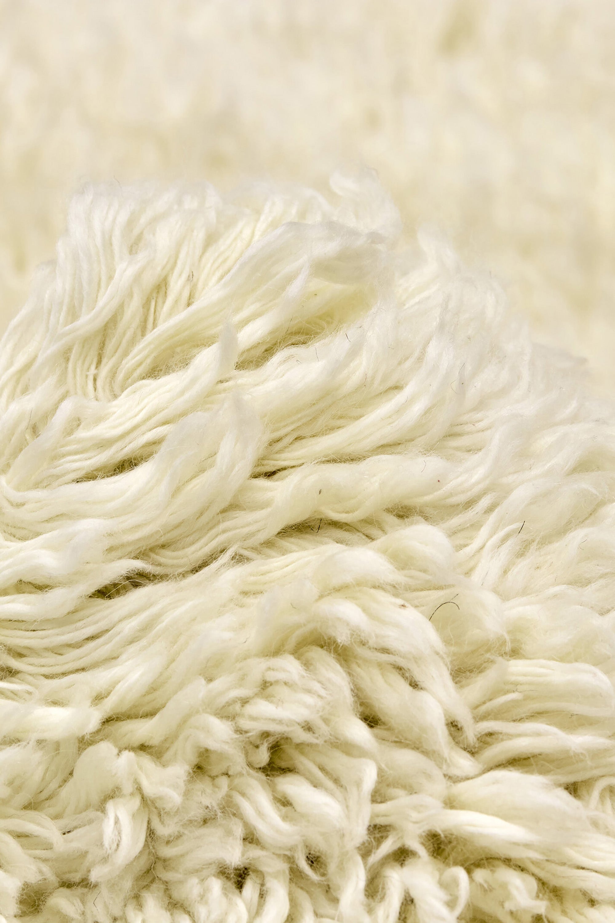 cream wool shagpile rug