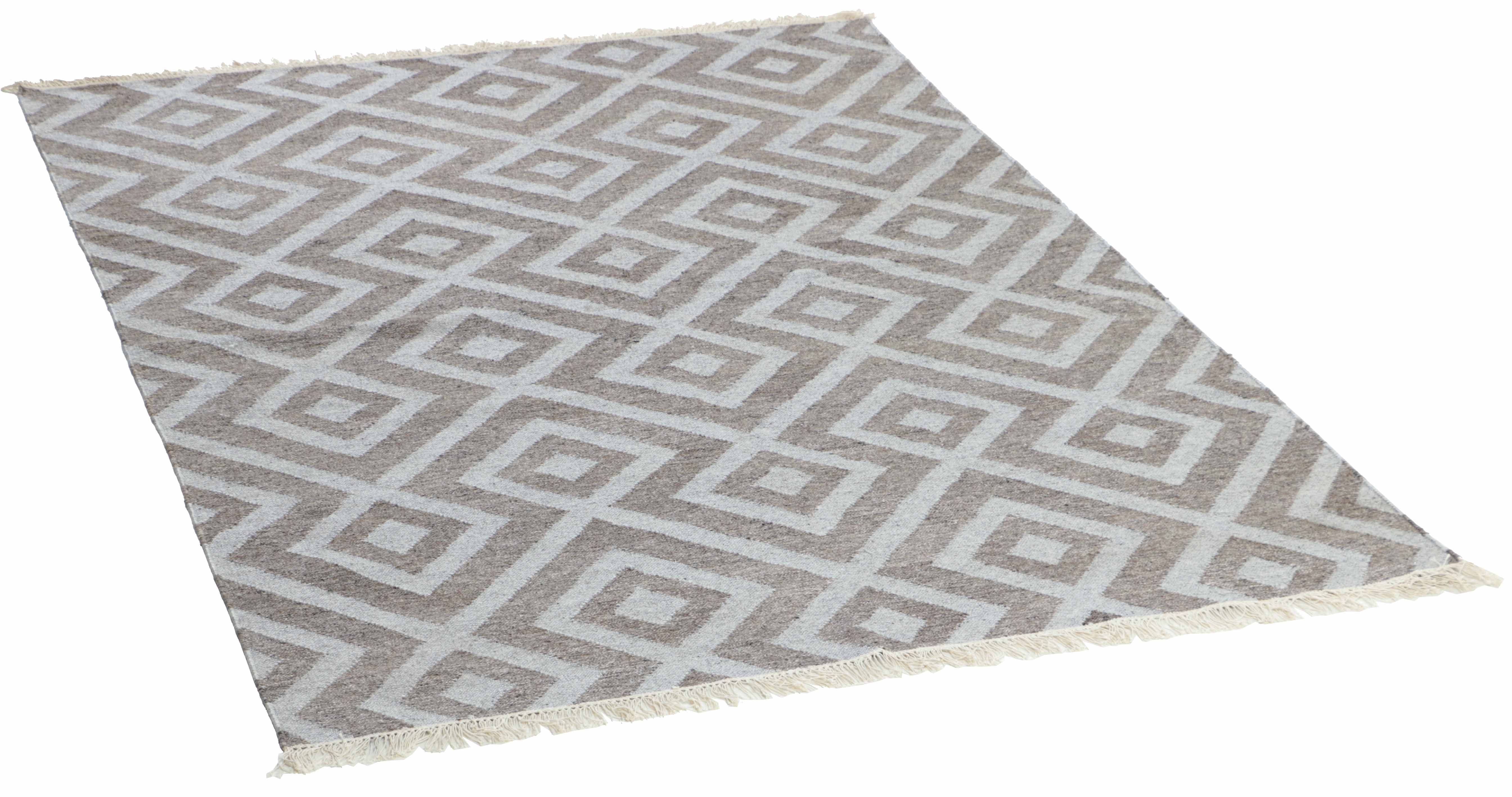 Runner with geometric pattern in grey