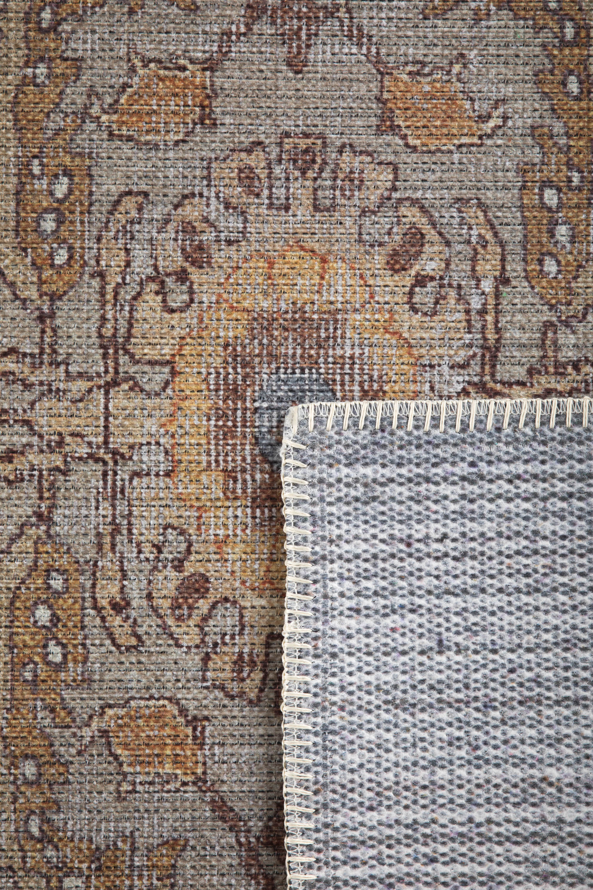 Vintage style Persian runner with bordered floral pattern