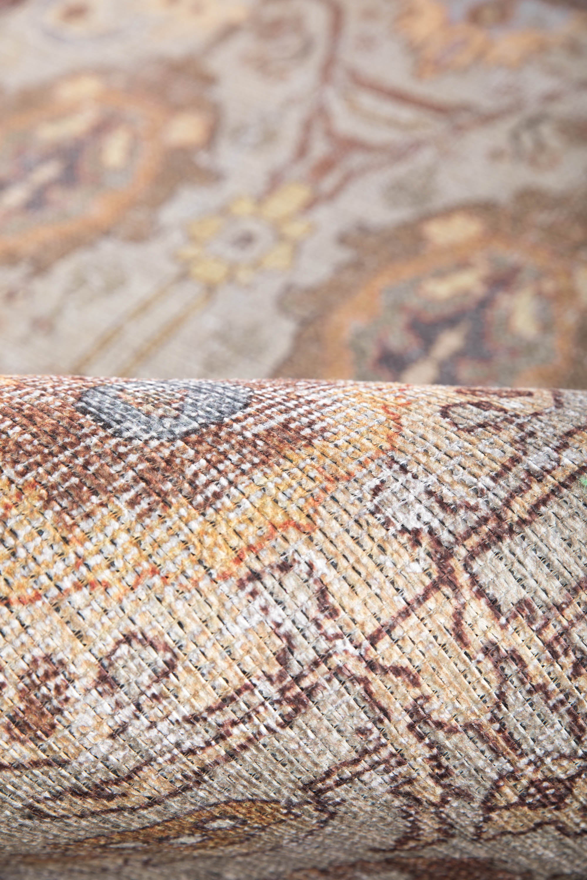 Vintage style Persian runner with bordered floral pattern