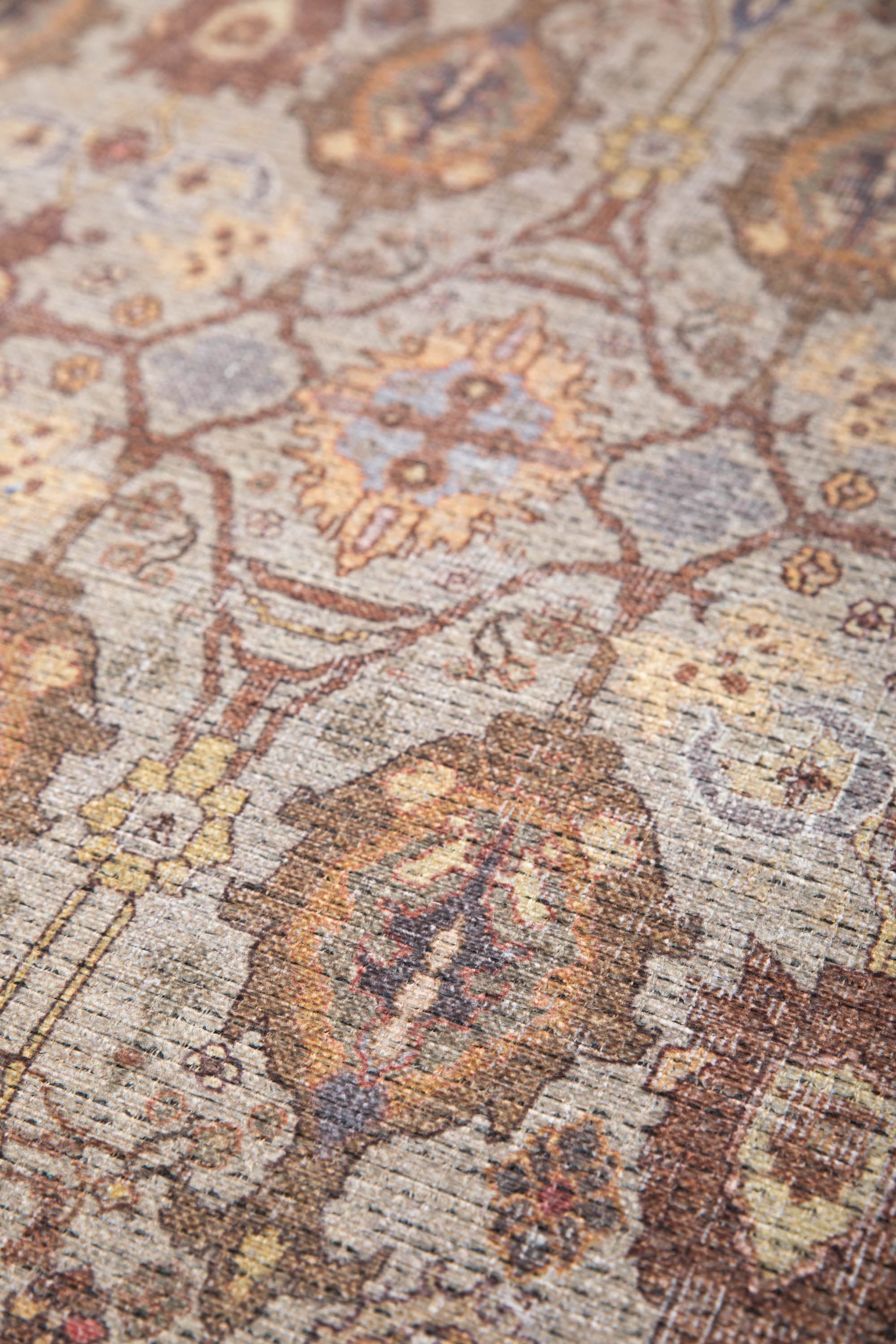 Vintage style Persian runner with bordered floral pattern