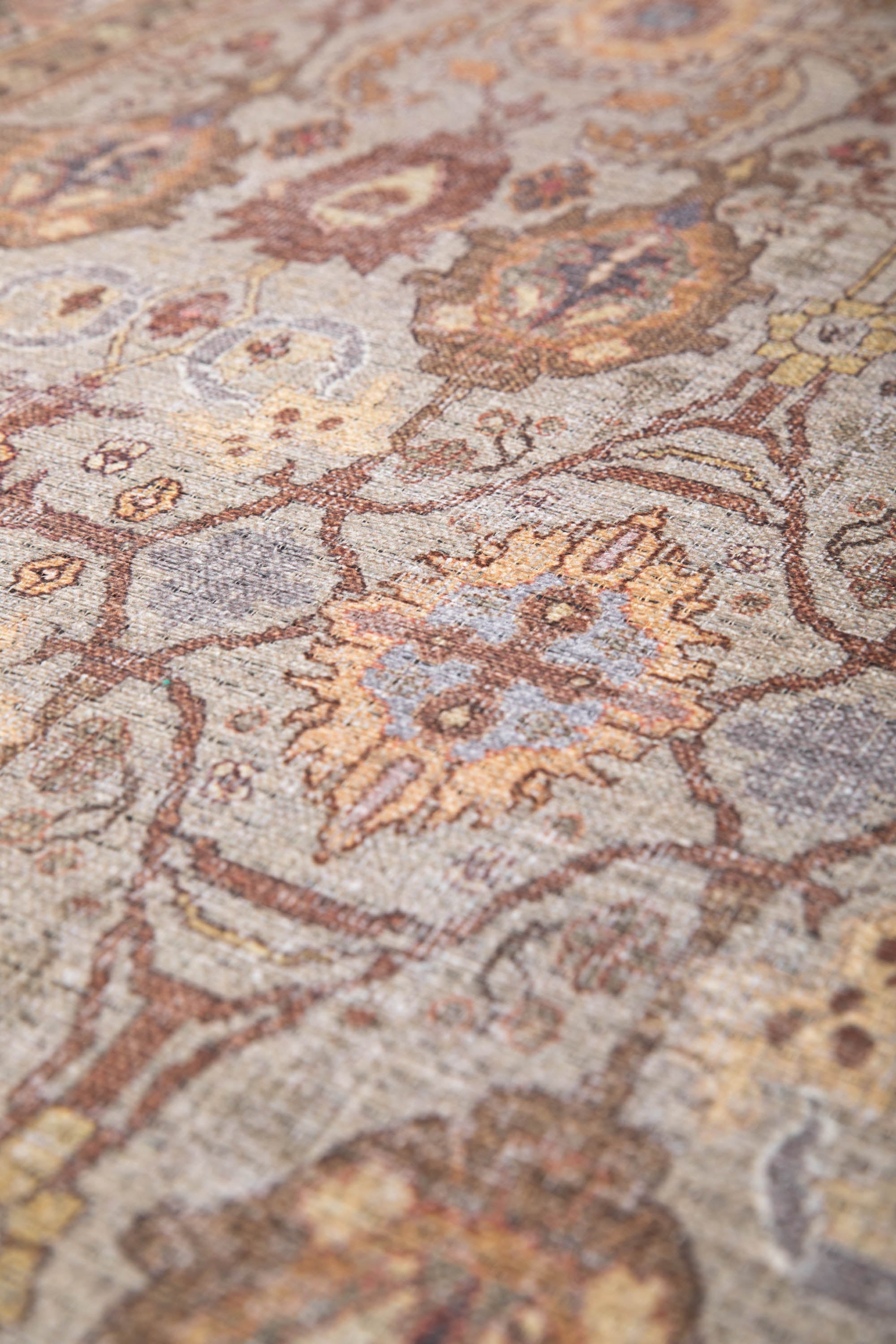Vintage style Persian runner with bordered floral pattern