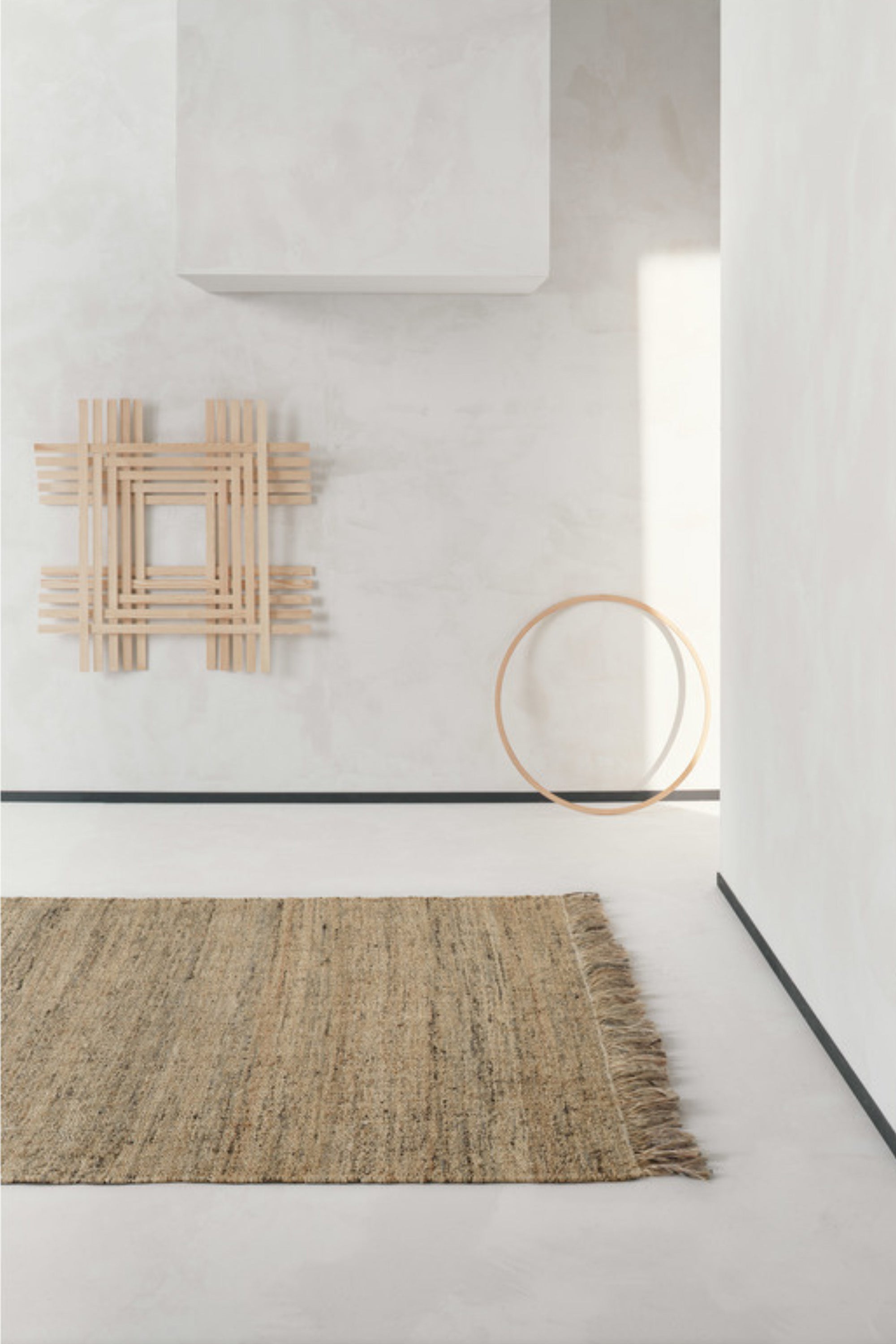 Ombre beige jute rug