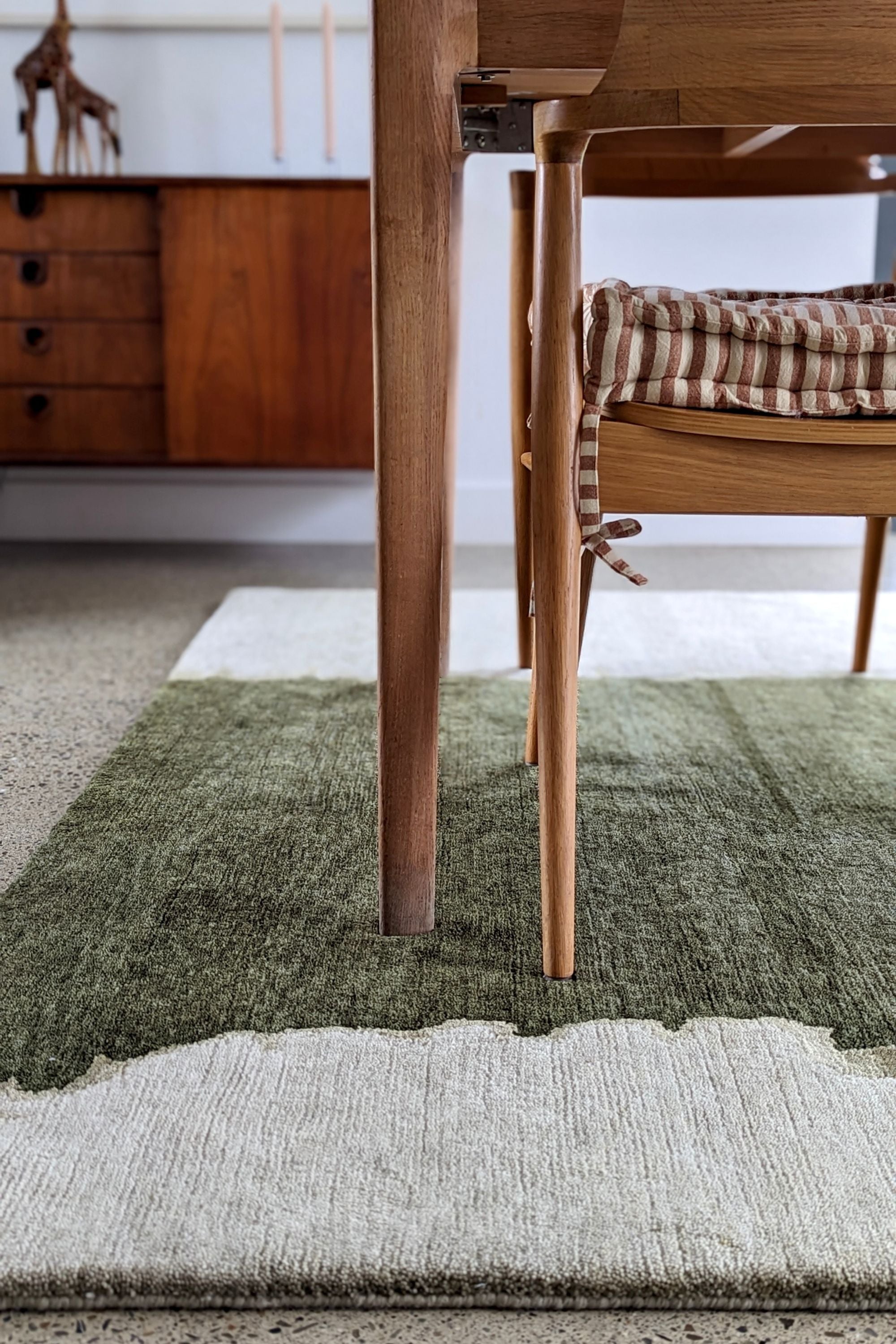 Luxury modern abstract rug in green tones
