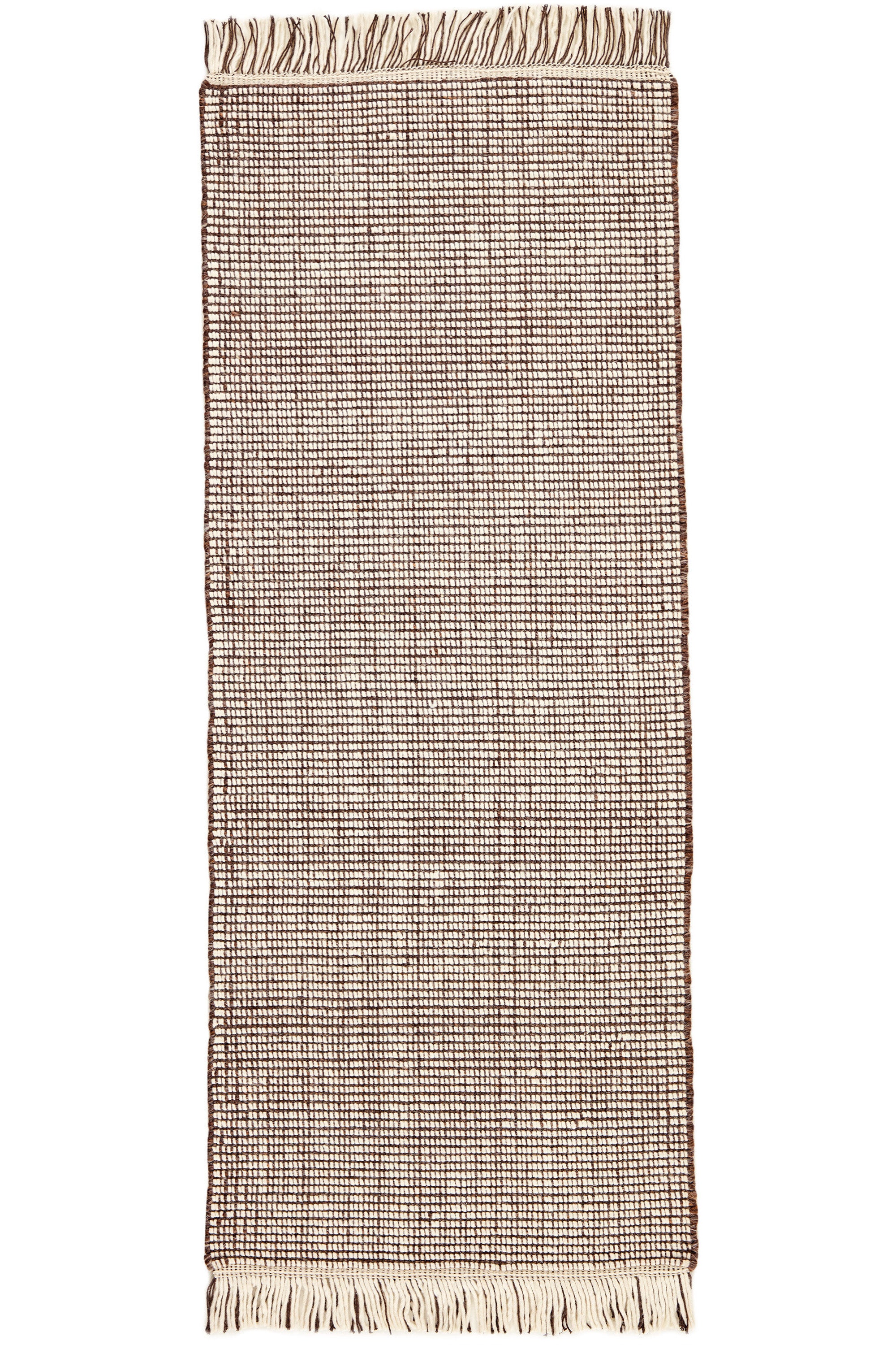 Brown textured flatweave rug