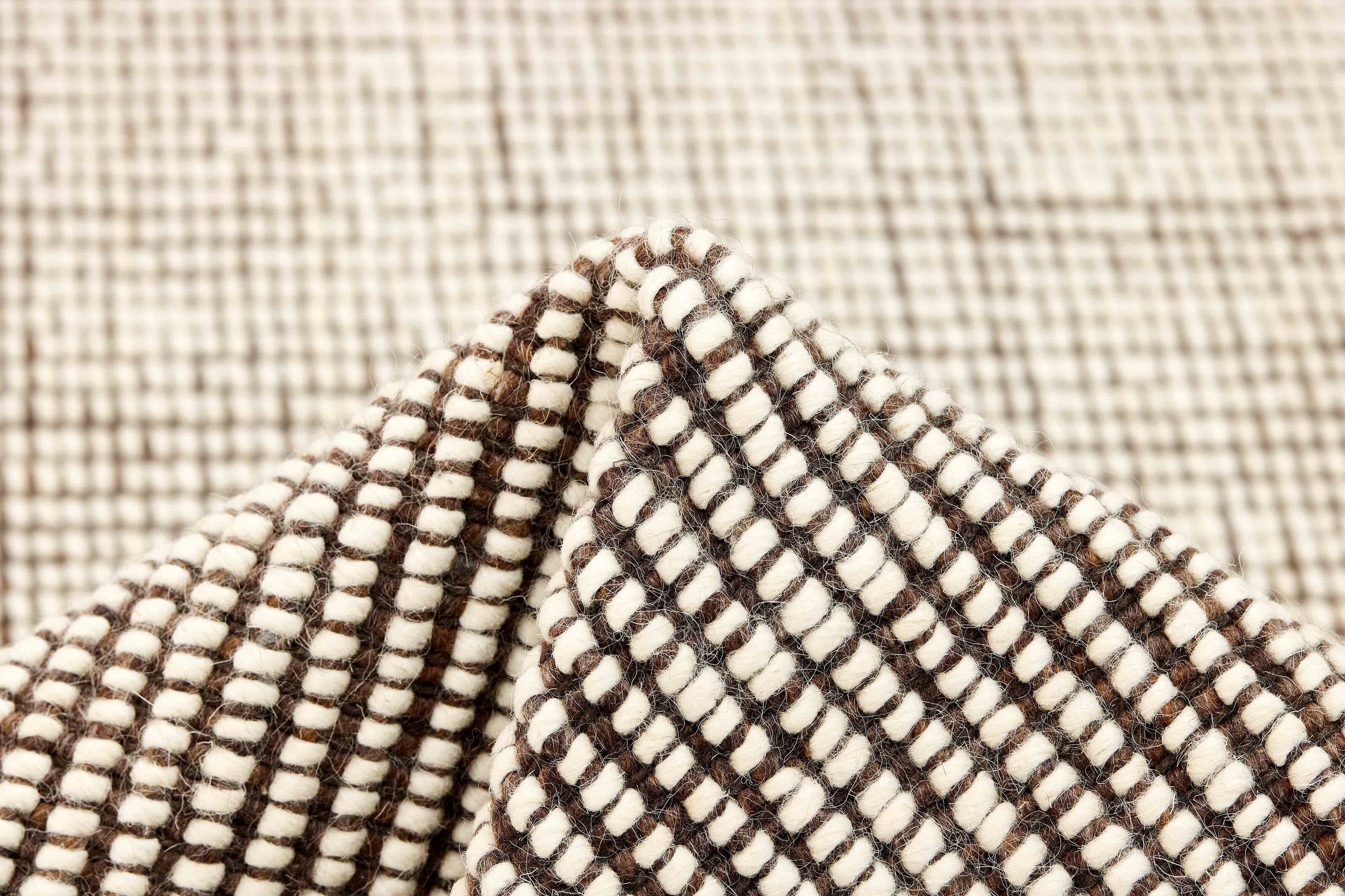 Brown textured flatweave rug
