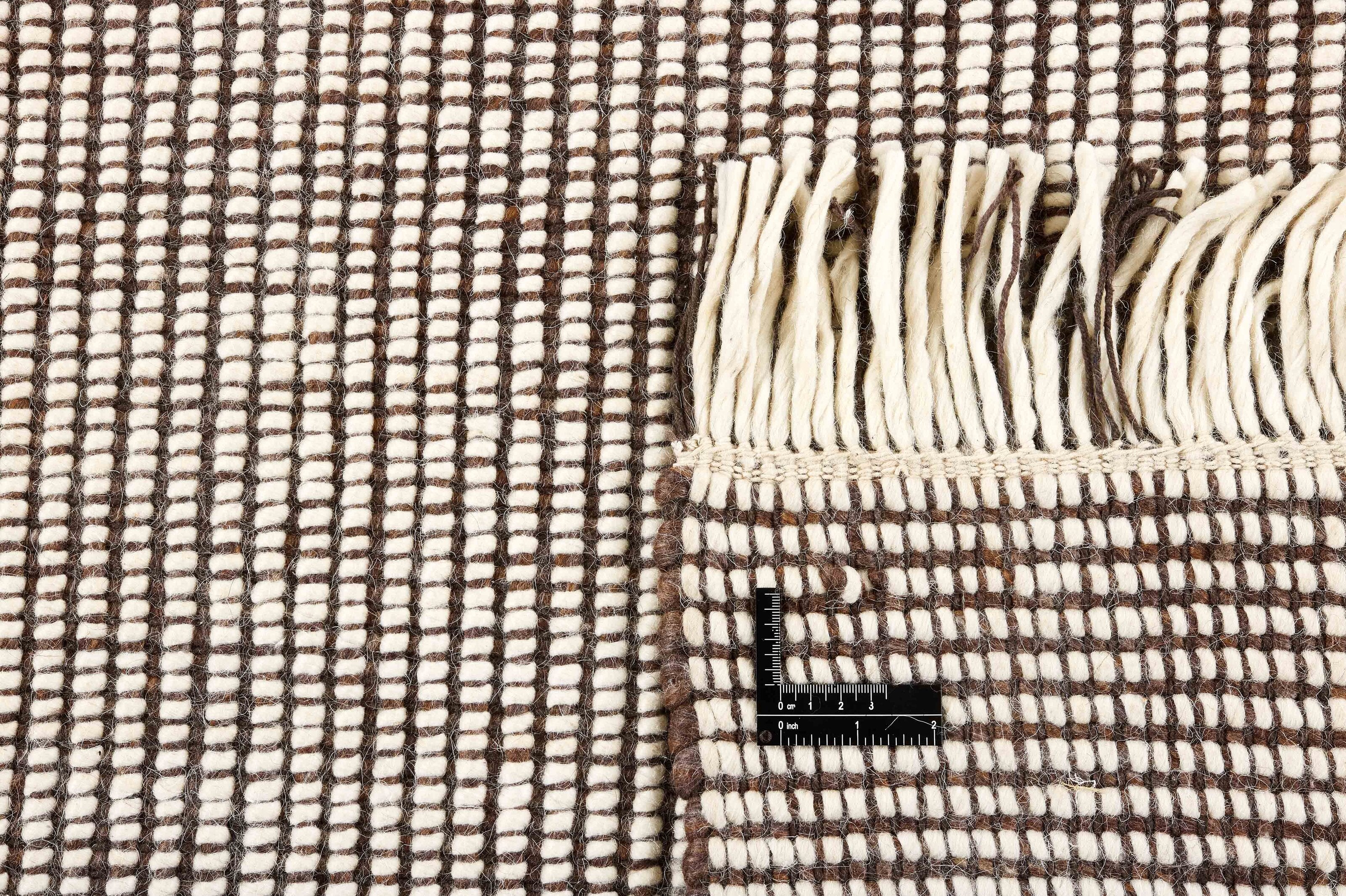 Brown textured flatweave rug