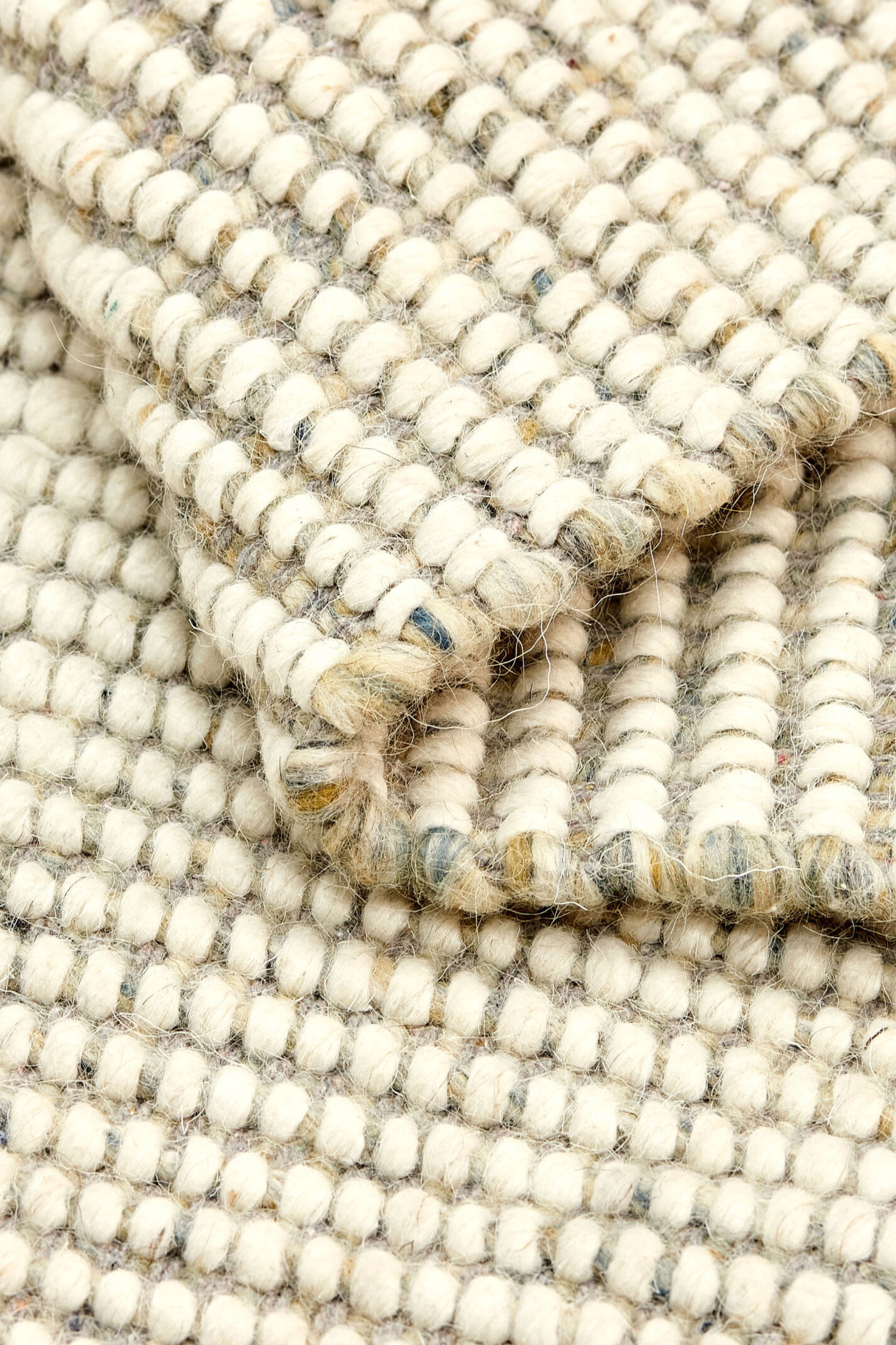 Grey and white textured flatweave runner
