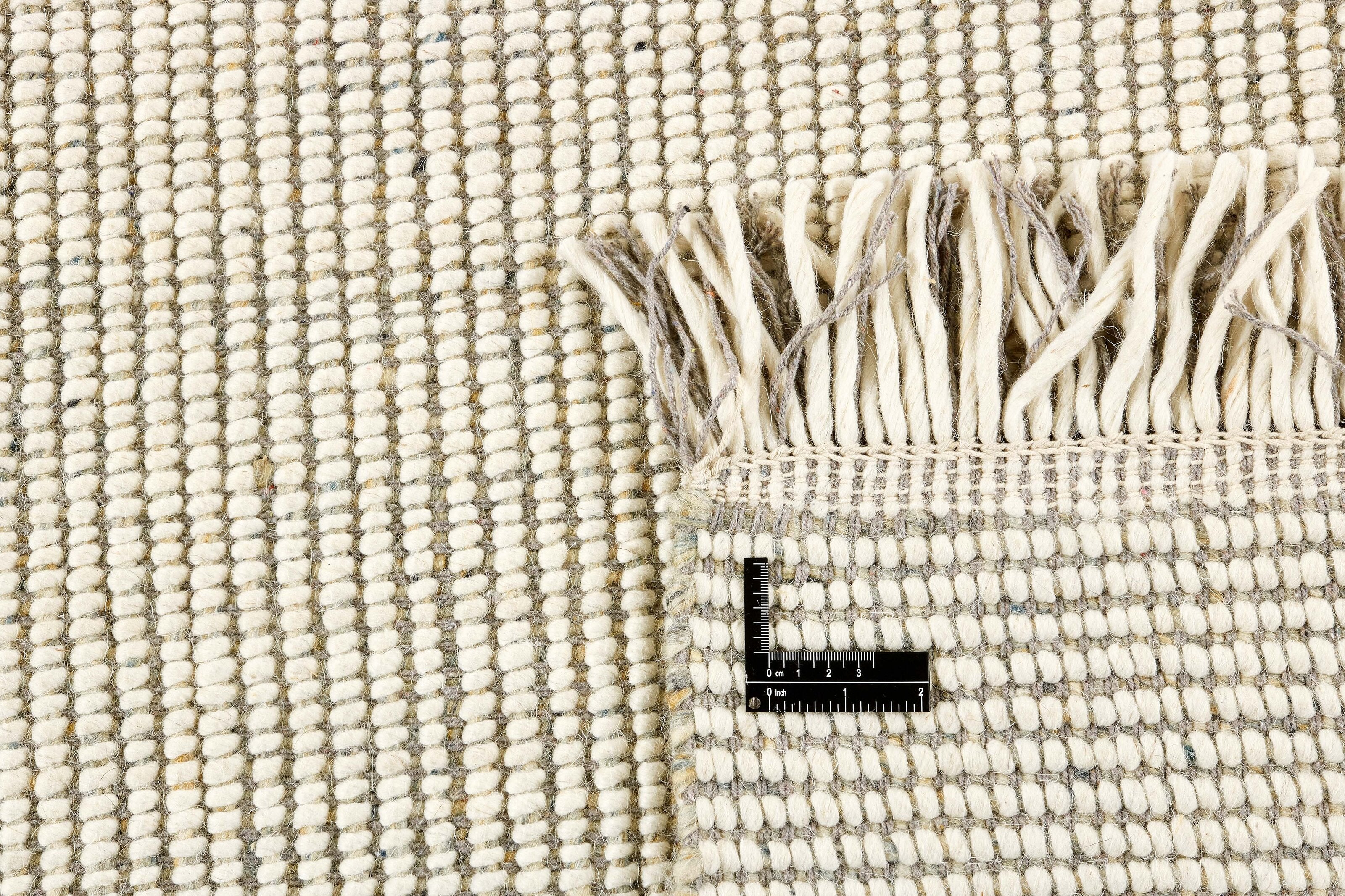 Grey and white textured flatweave runner
