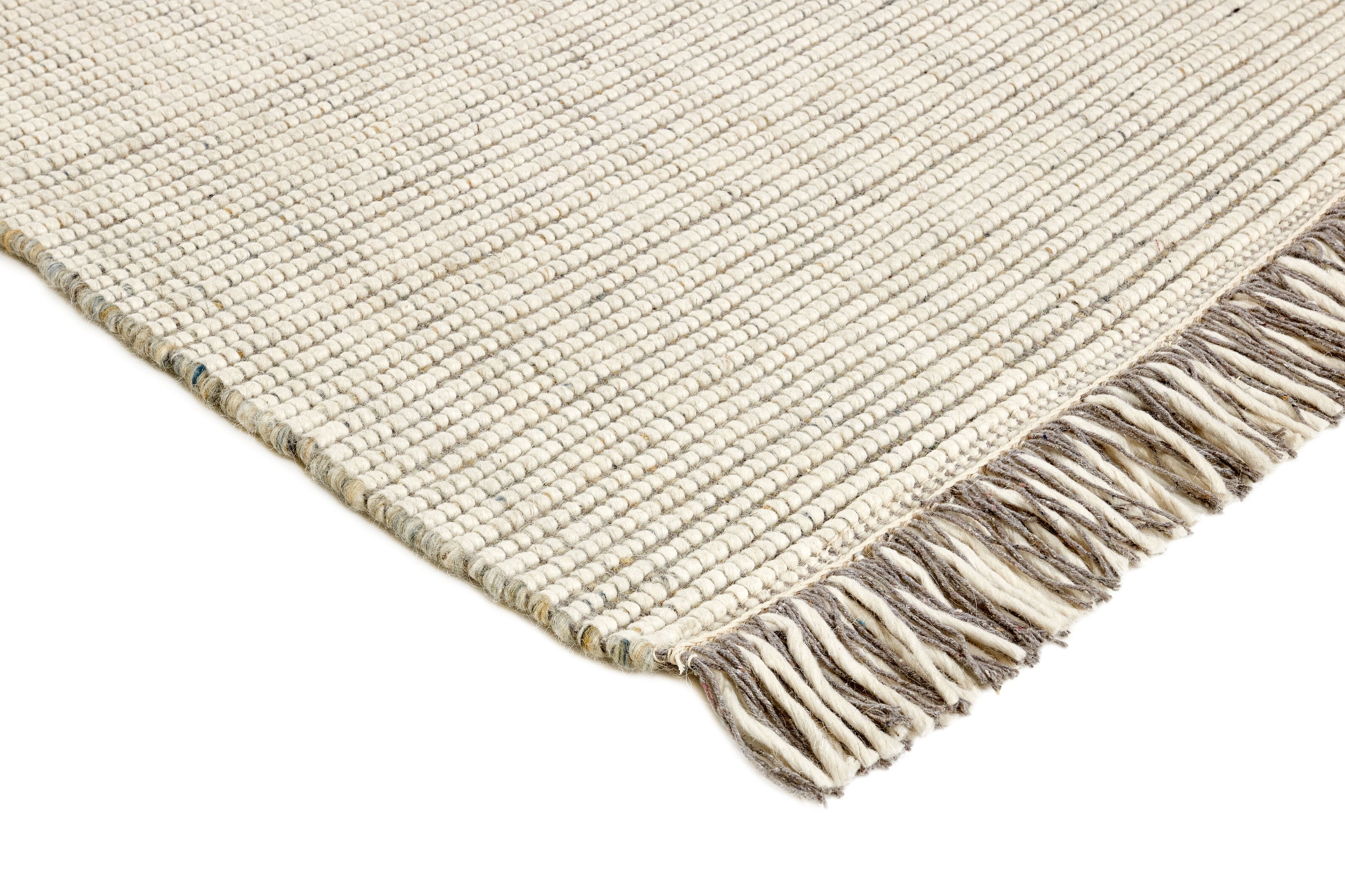 Grey and white textured flatweave runner