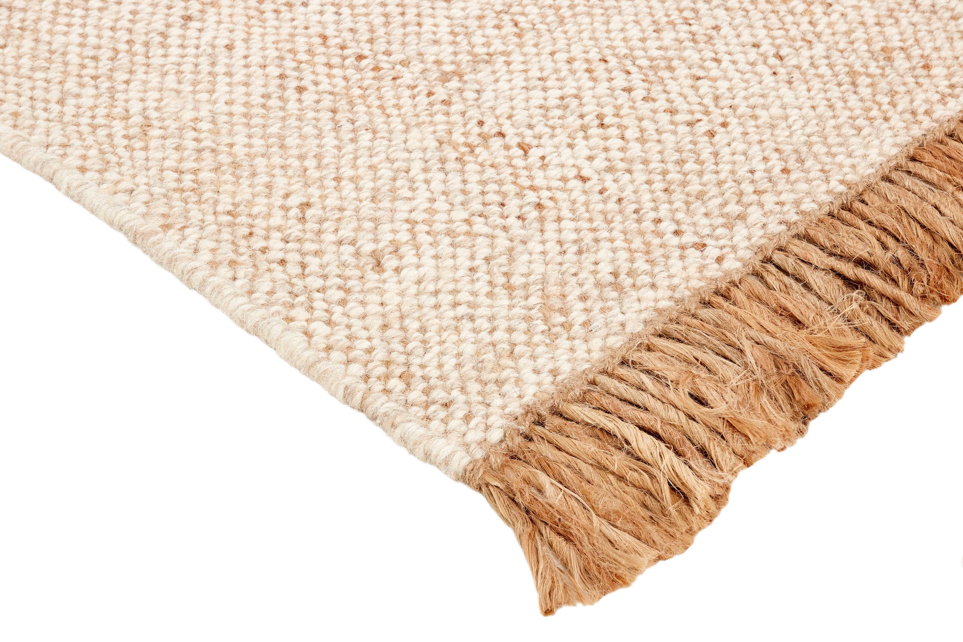 Beige textured flatweave runner