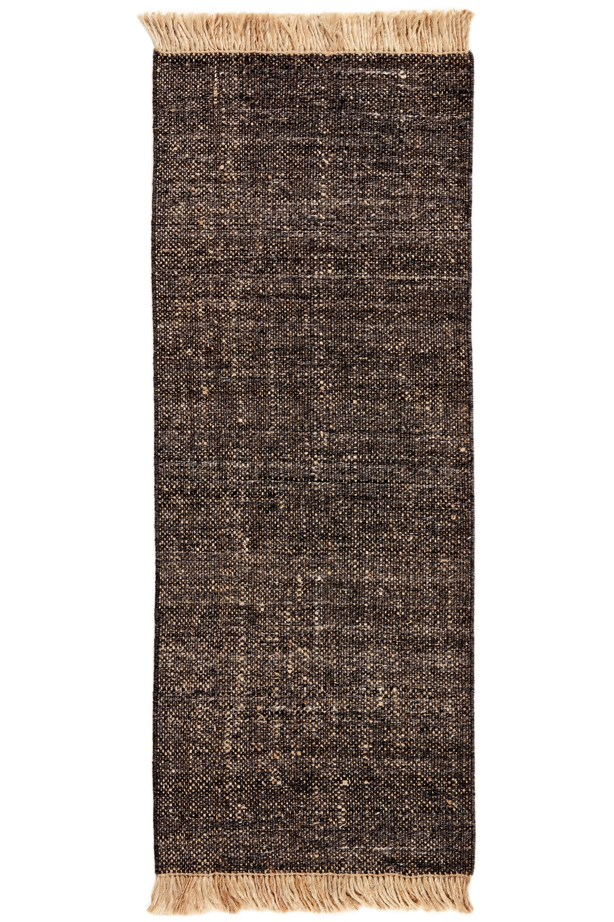Black textured flatweave runner