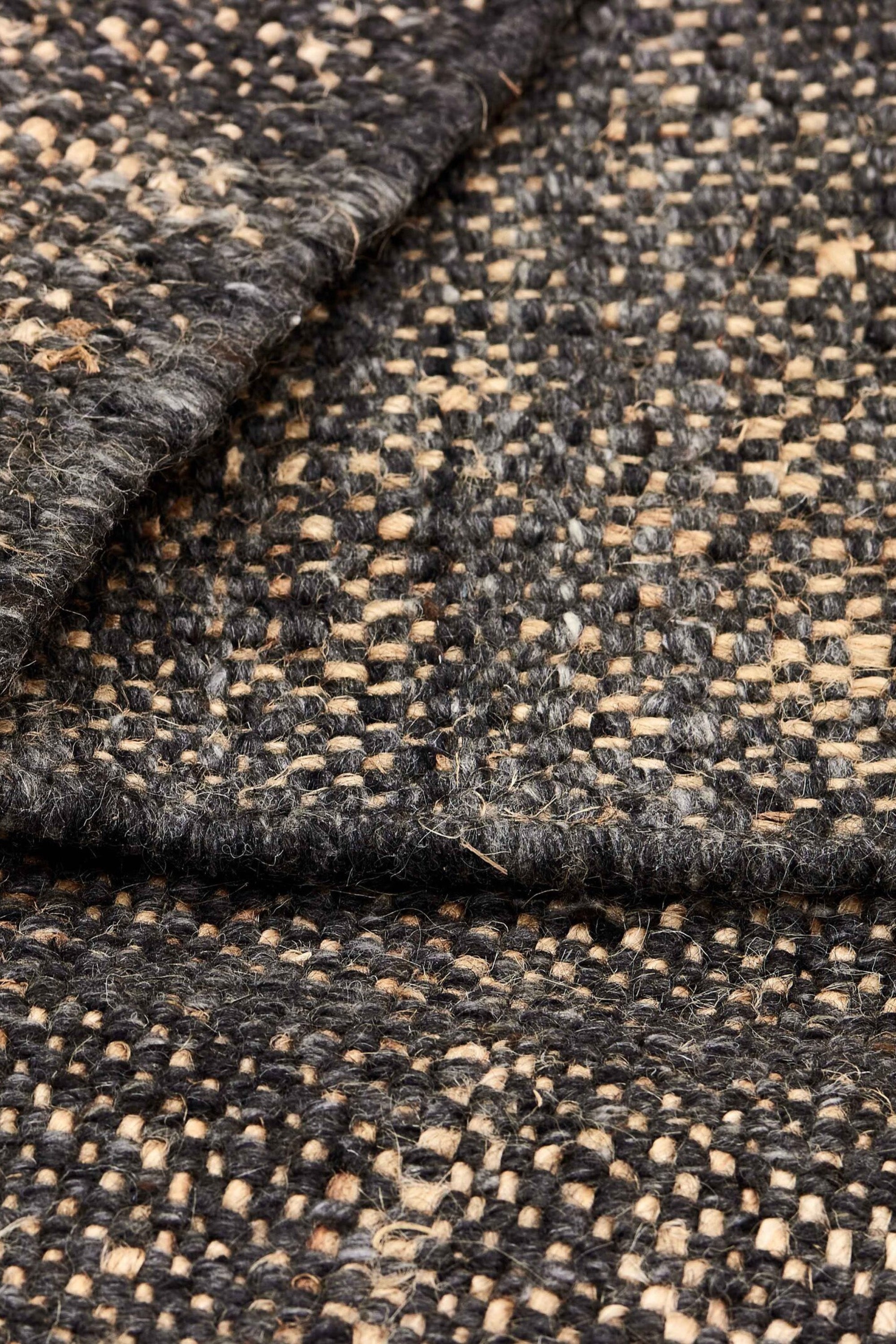 Black textured flatweave runner