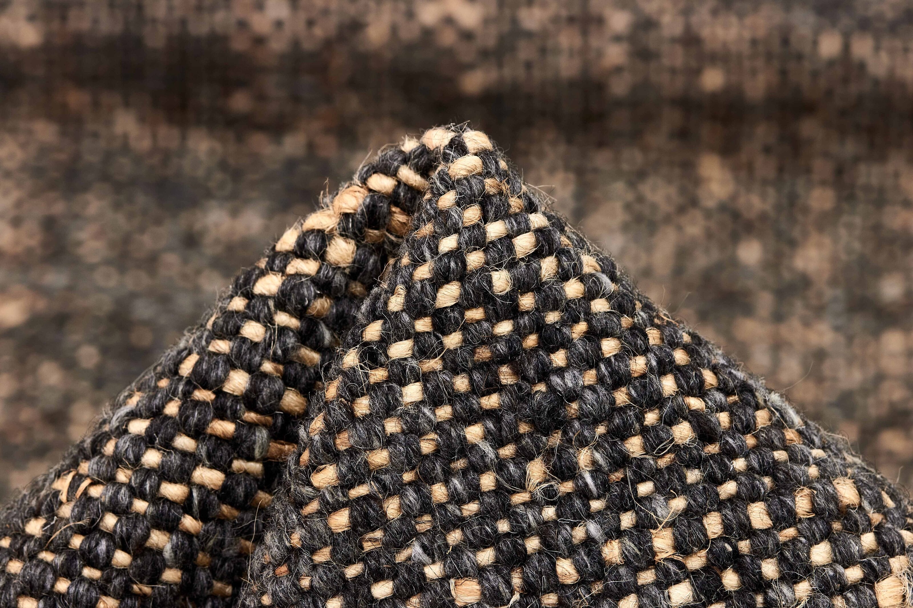 Black textured flatweave runner