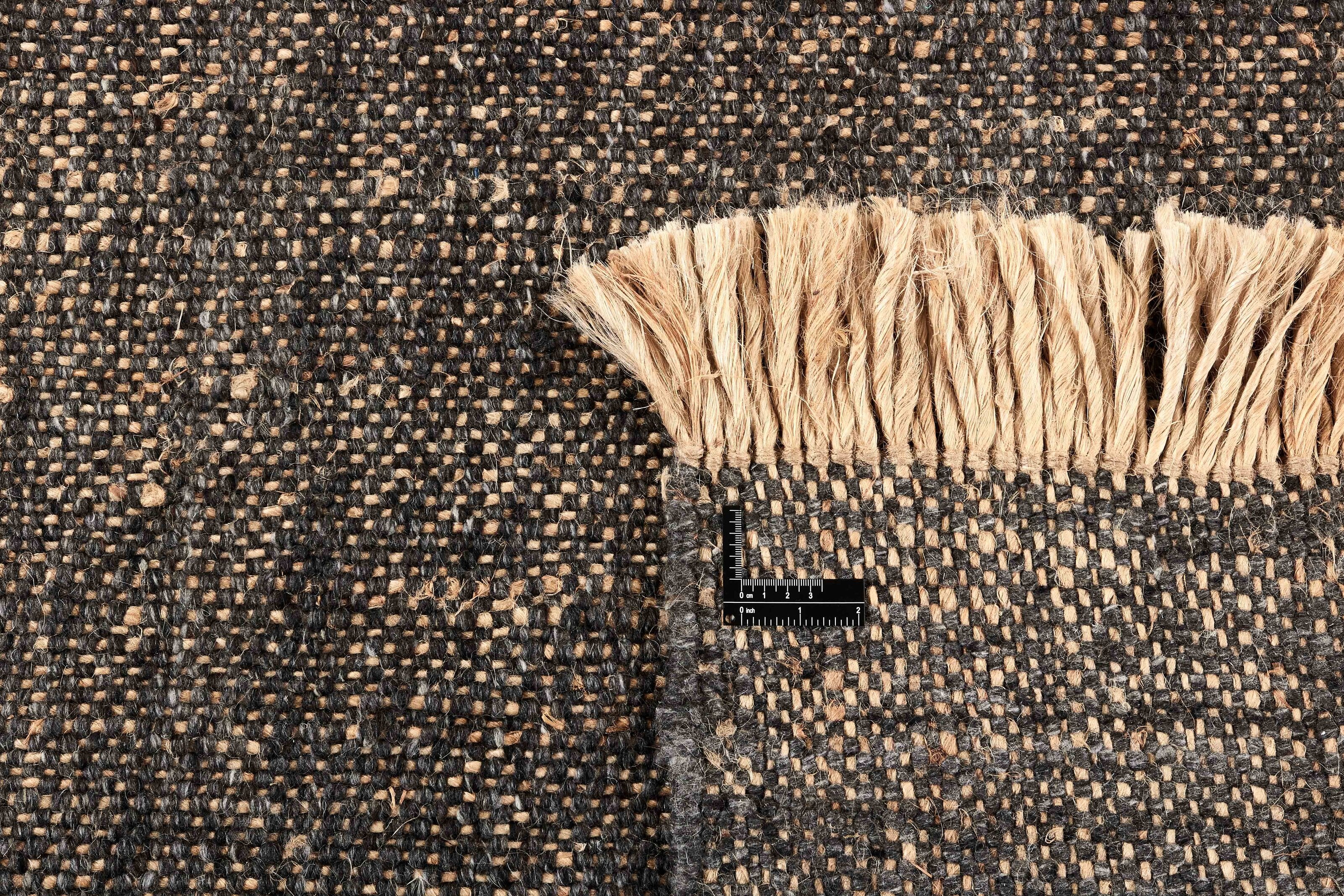 Black textured flatweave runner
