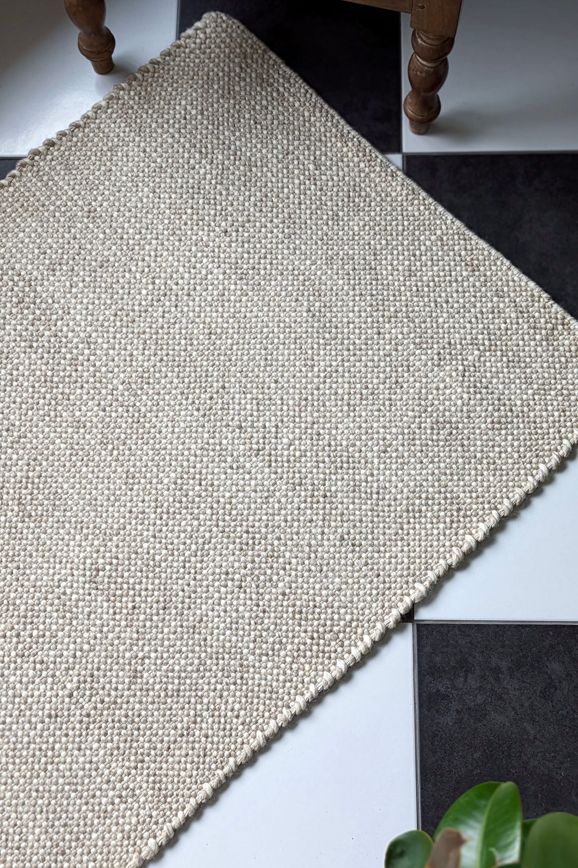 Beige textured hallway runner