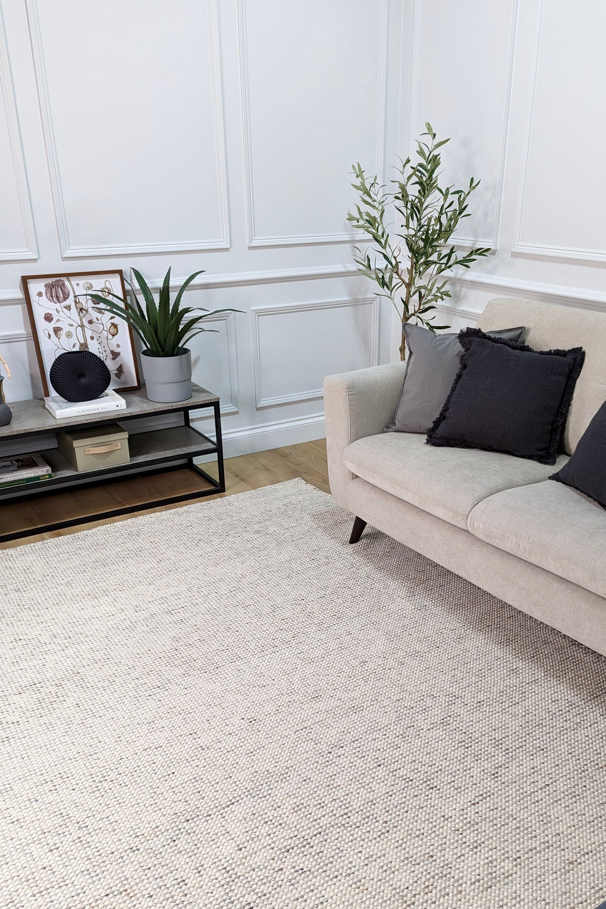 Grey textured area rug