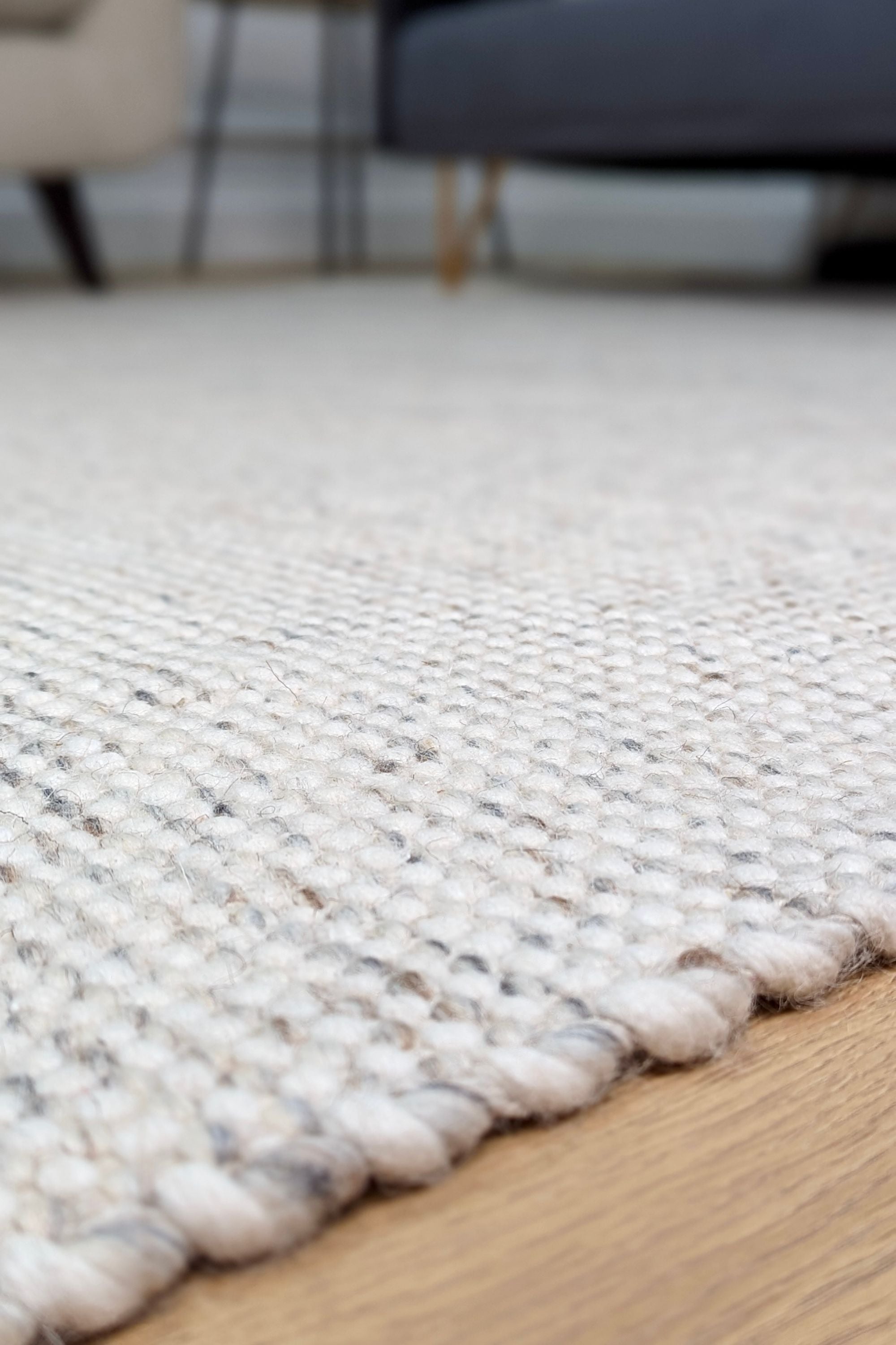 Grey textured area rug