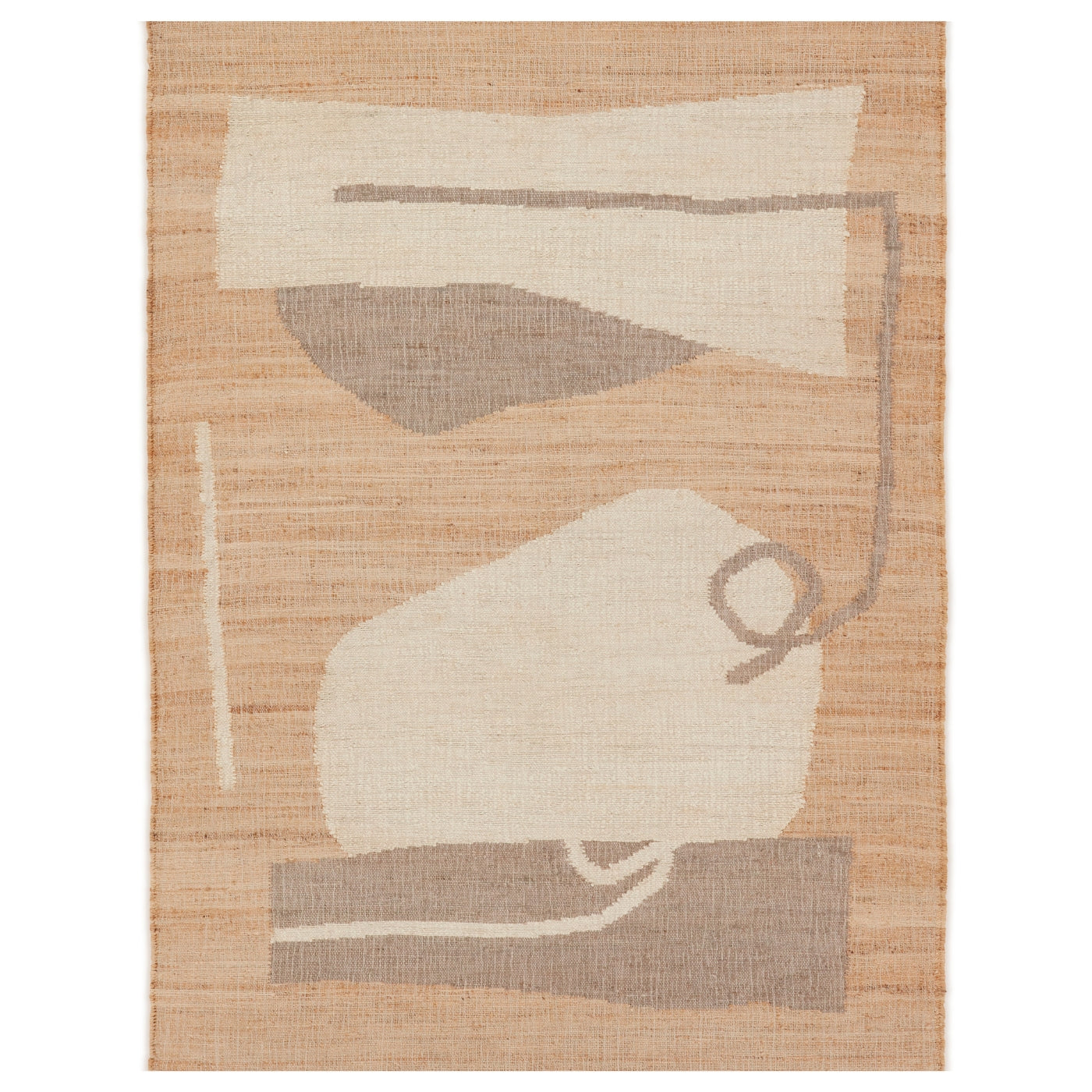 Jute Rug with Soft Geometric Pattern