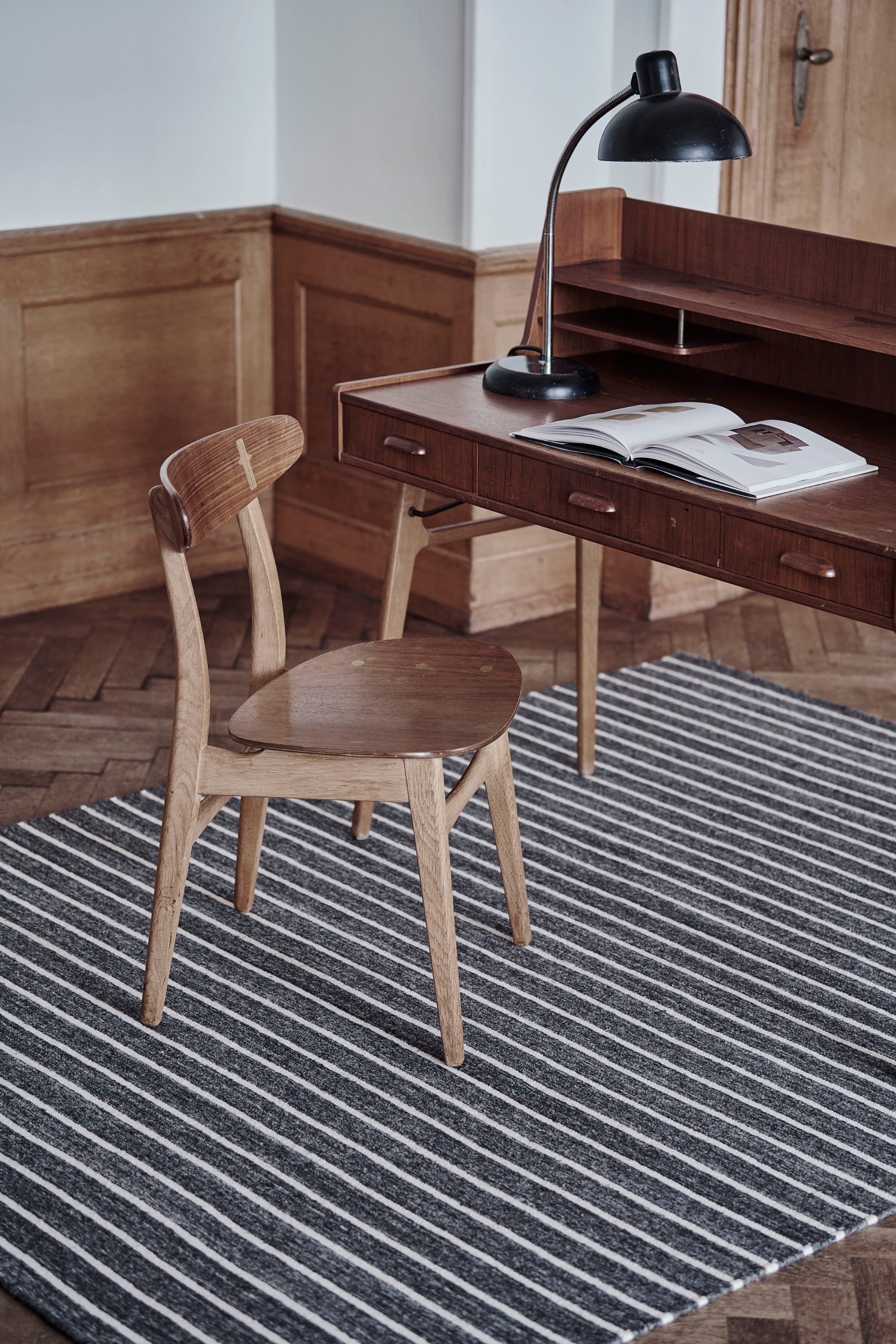 Nouveau Stripes Charcoal