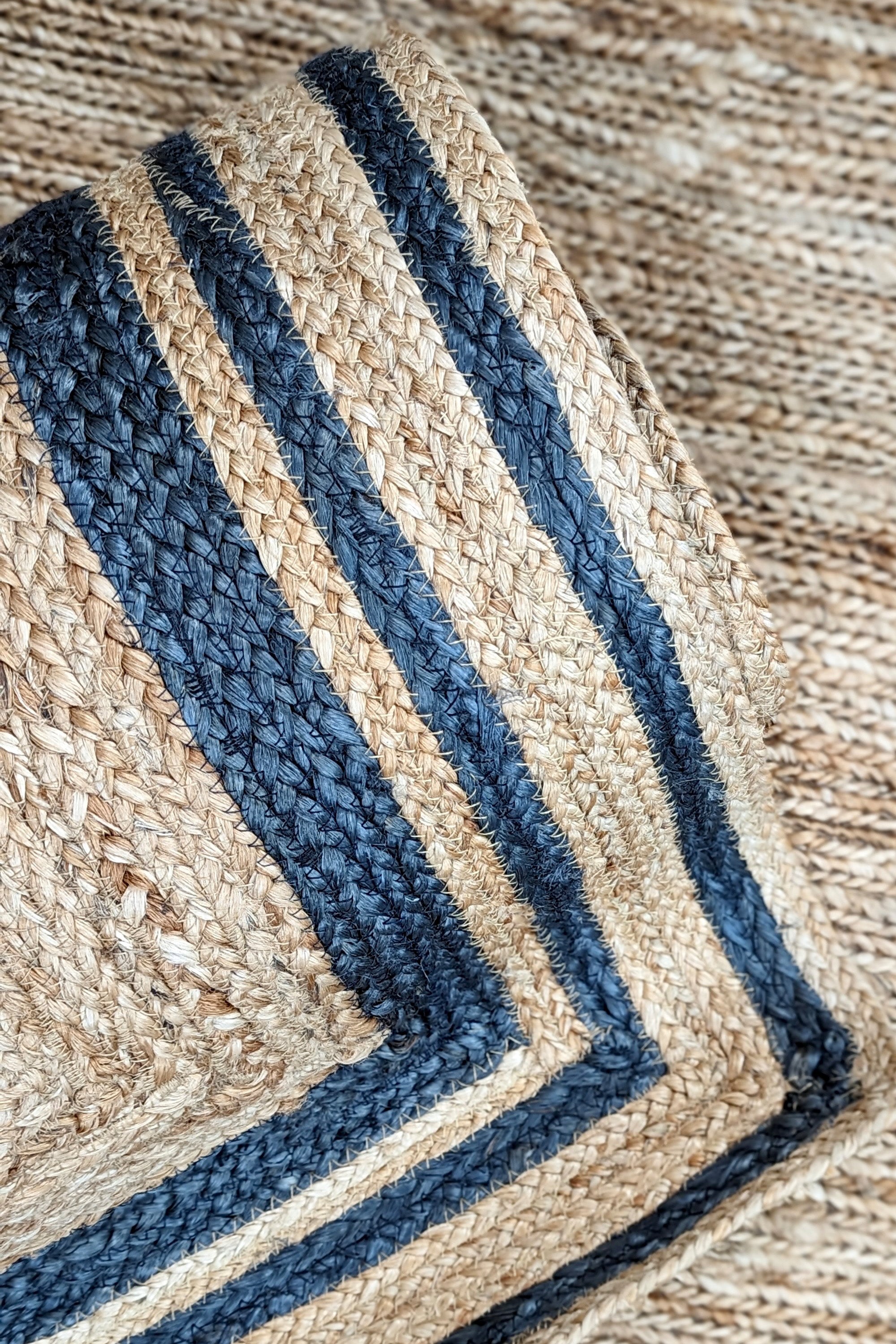 jute rug with black border