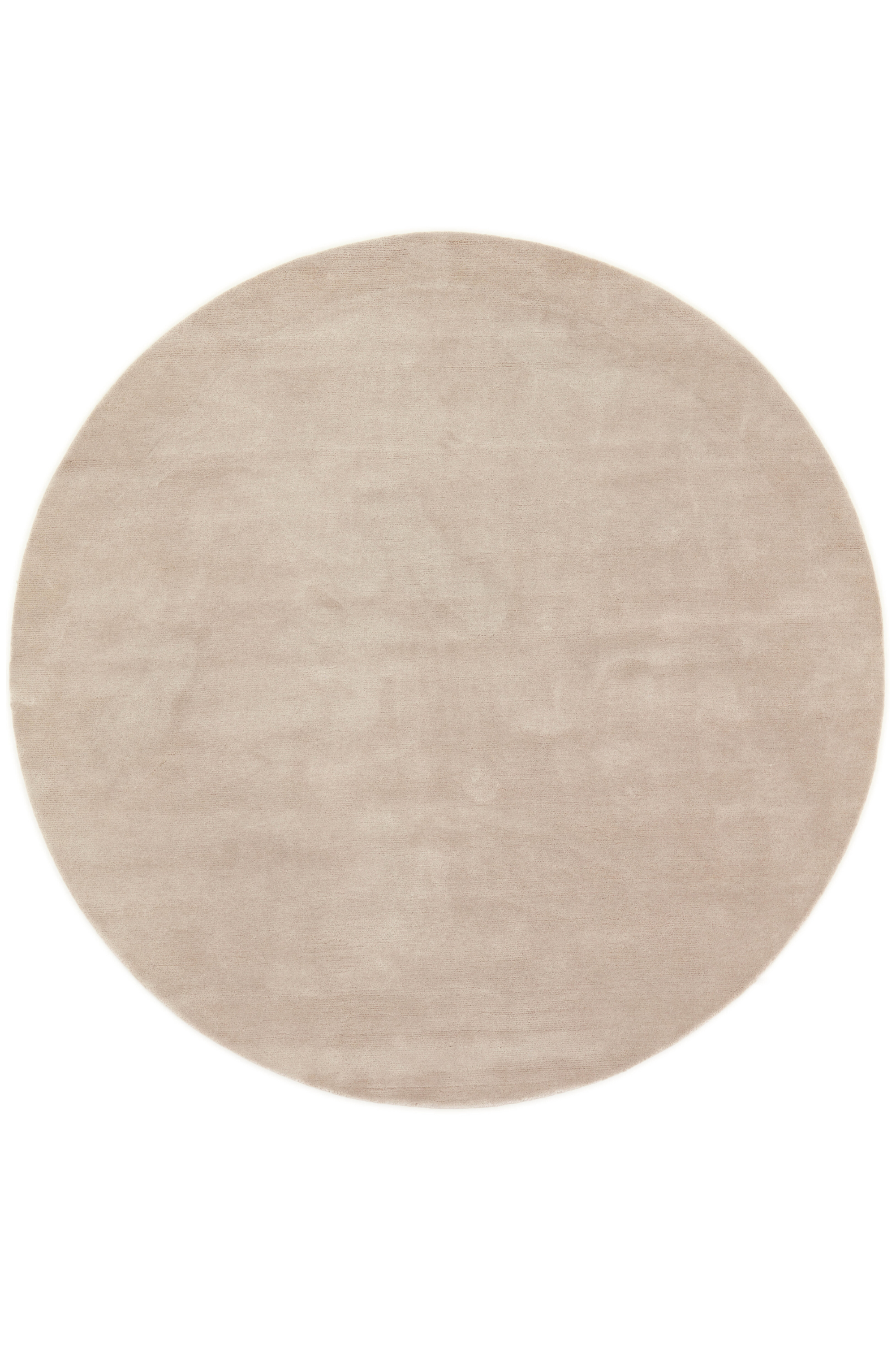 Luxury plain modern round beige rug