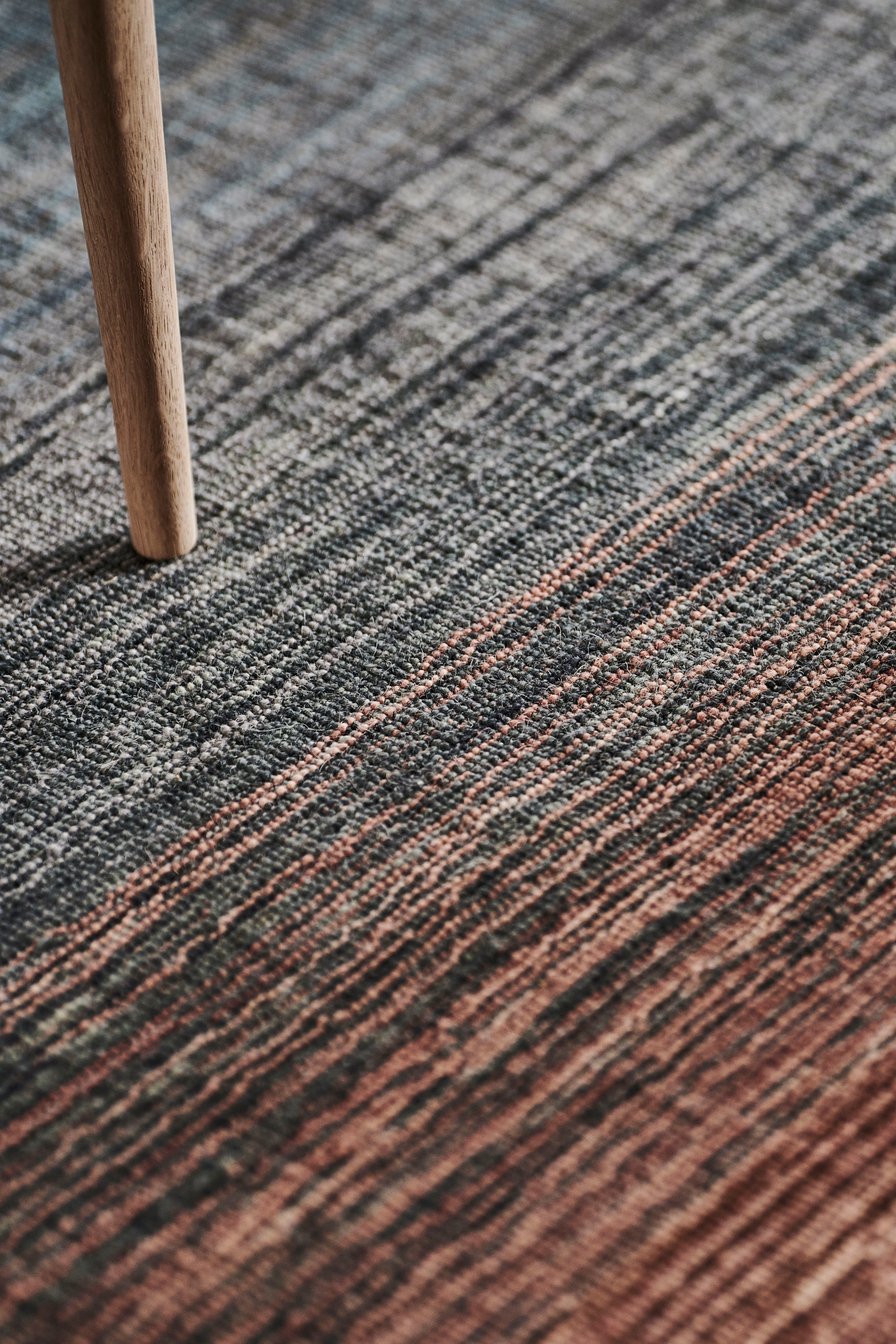 brown, red, blue and orange ombre flatweave kelim rug