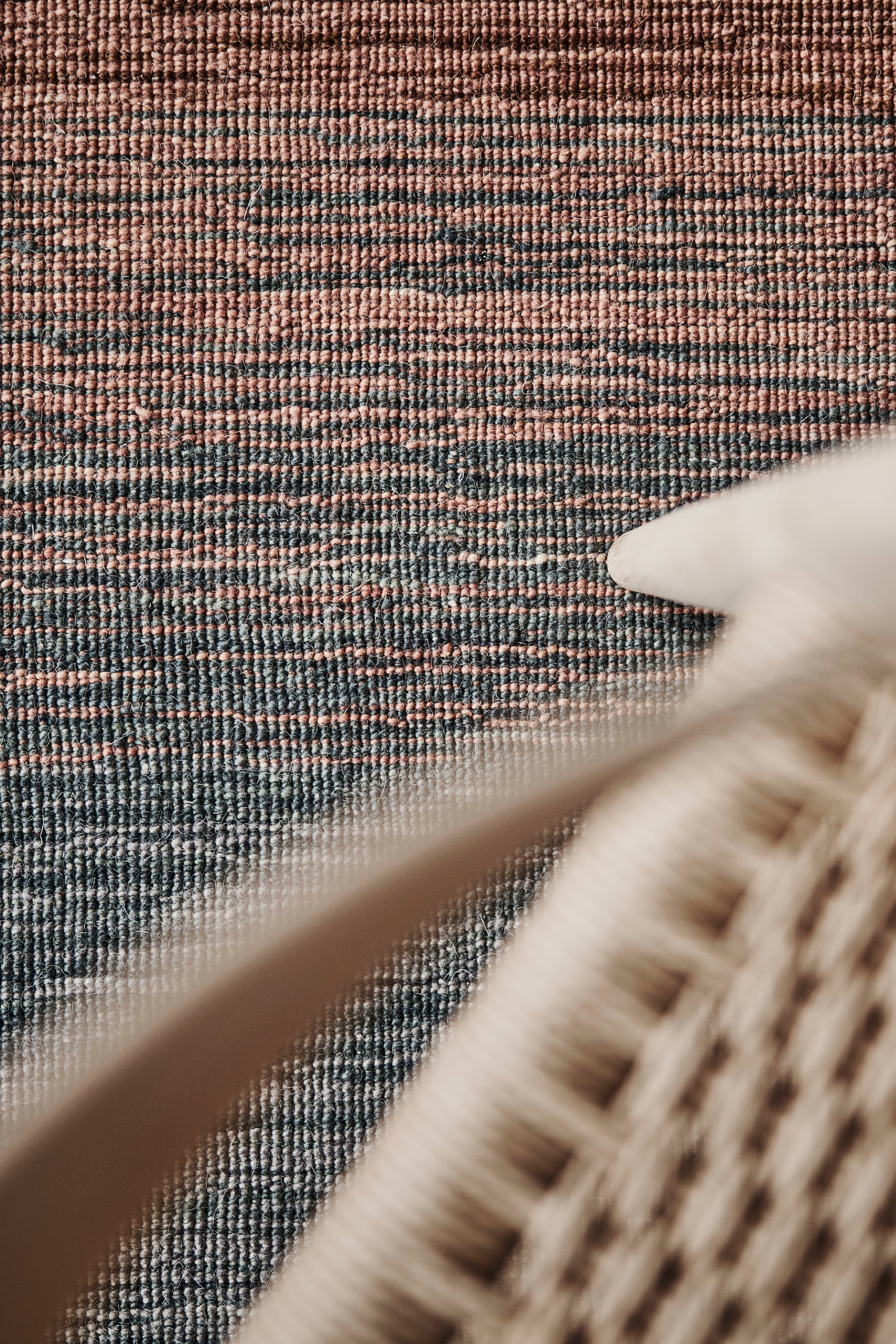 brown, red, blue and orange ombre flatweave kelim rug