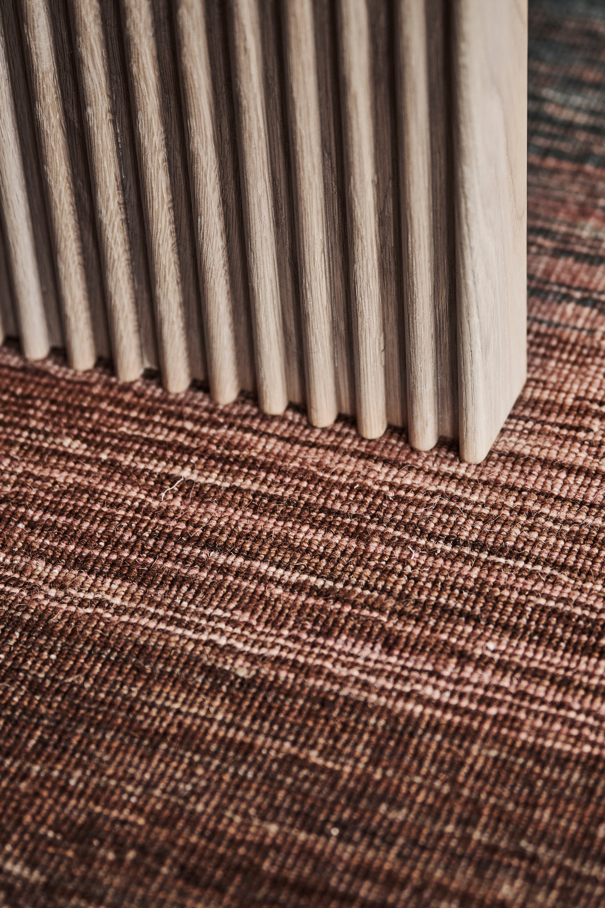 brown, red, blue and orange ombre flatweave kelim rug