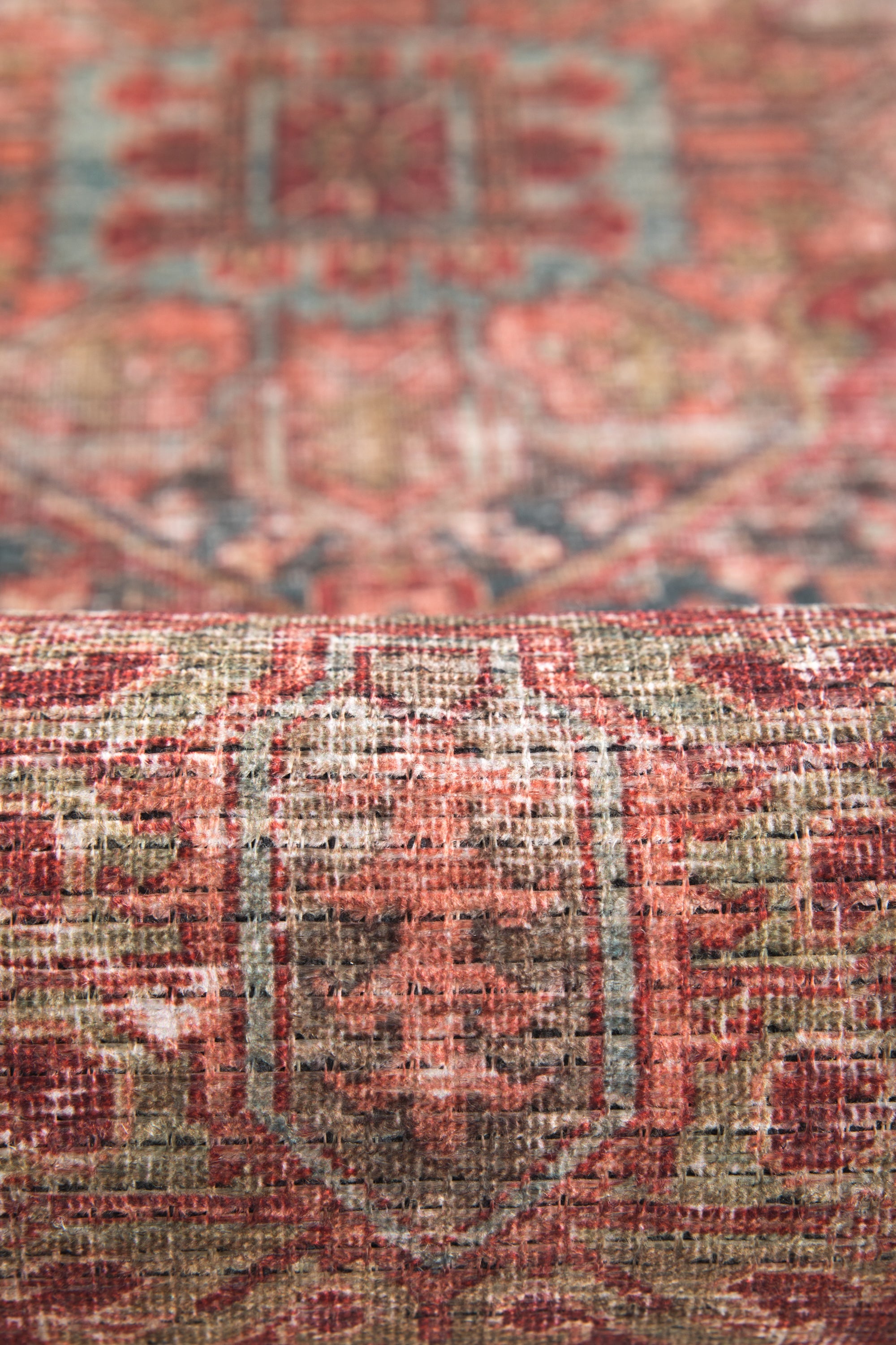 Vintage style Persian rug with multicolour bordered pattern